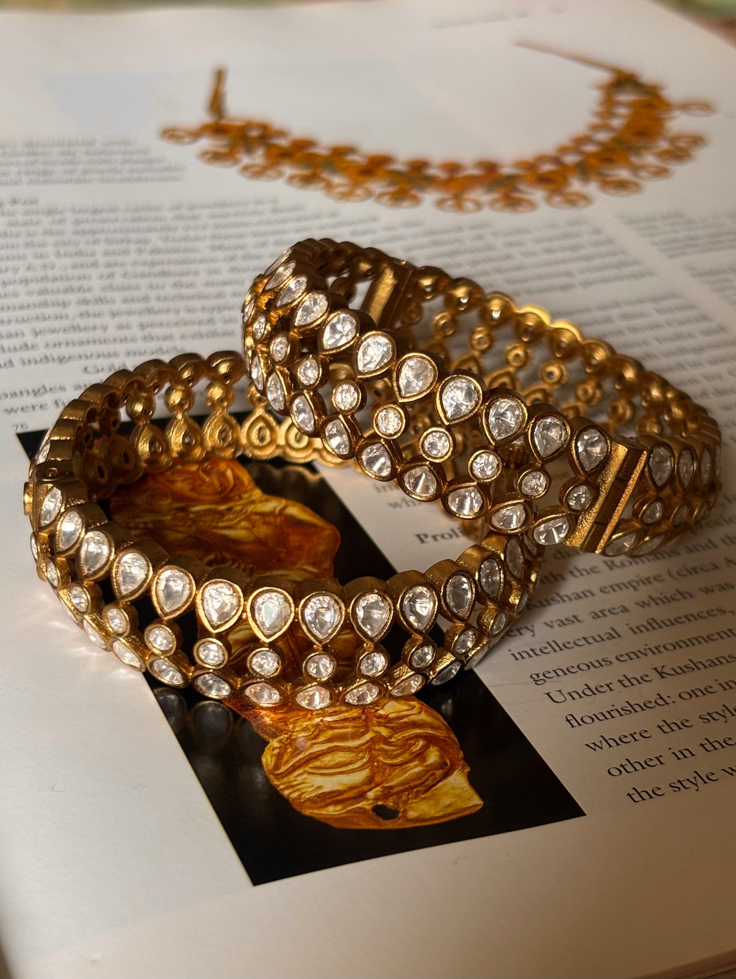 Moissanite polki victorian openable Bangles