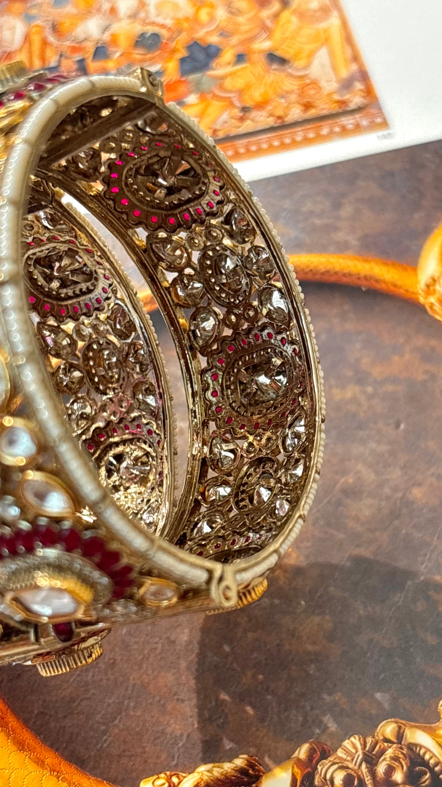 Rubby takkar work victorian bangles (dual polish)