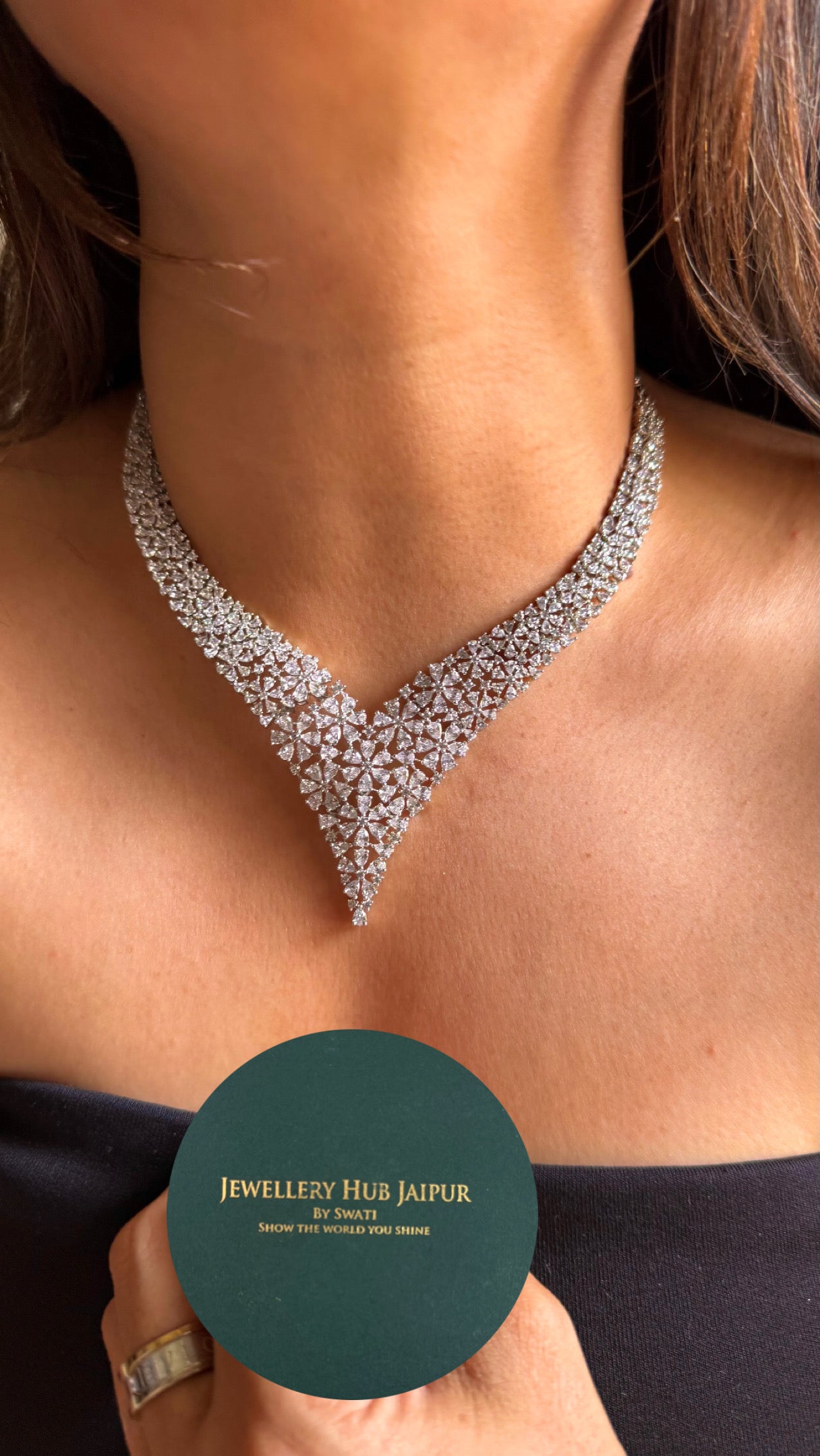 The luxe soirée cz diamond necklace