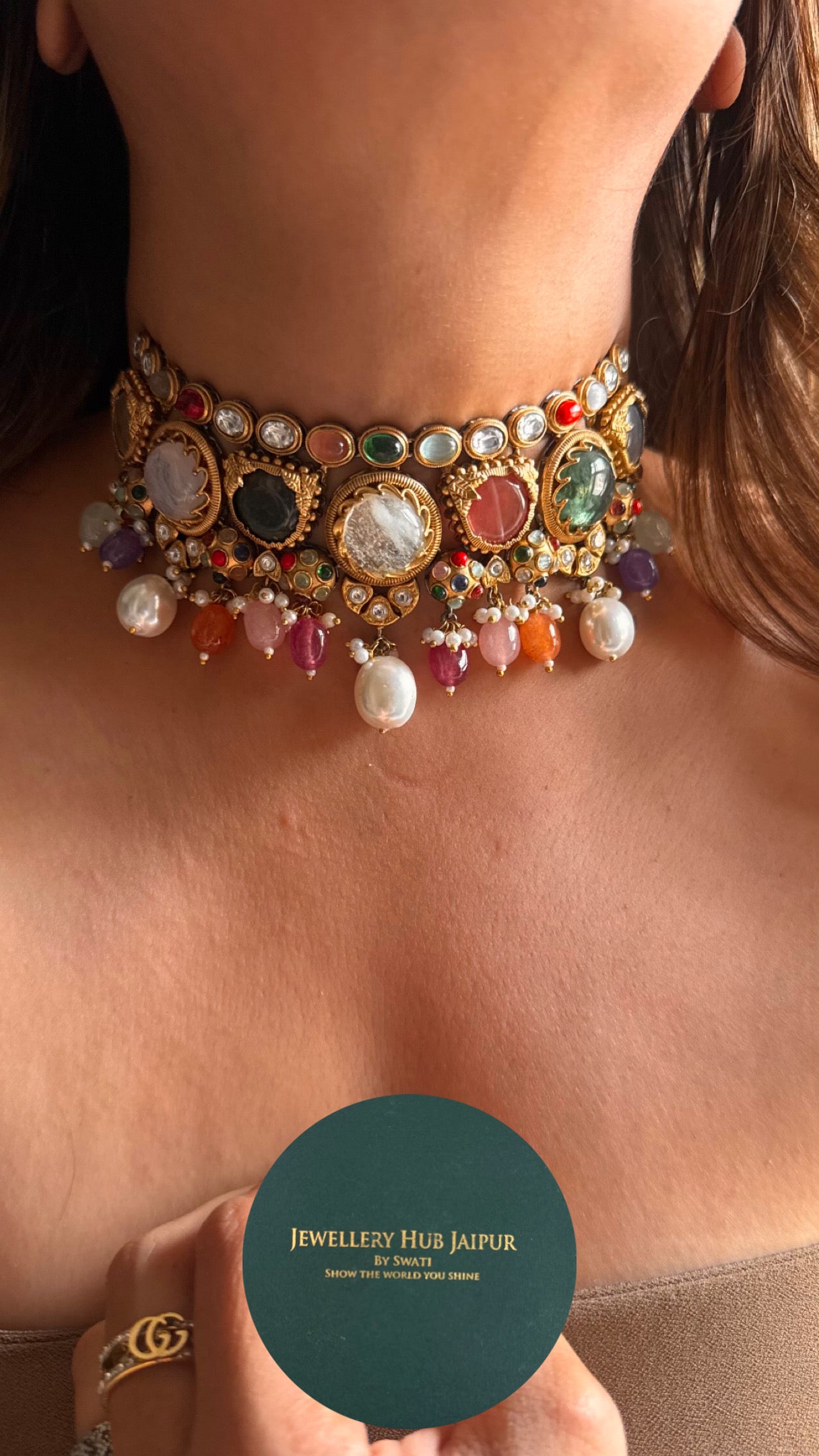 Sabyasachi inspired multicoloured choker necklace 3