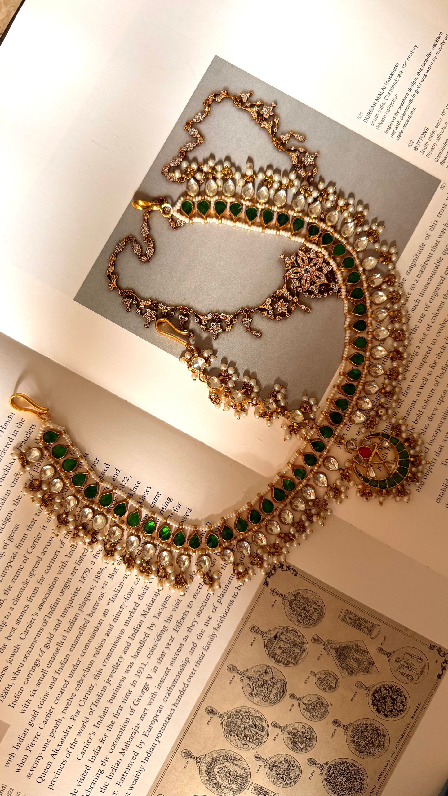 Paachi Emerald & rani pink heritage sheeshpatti