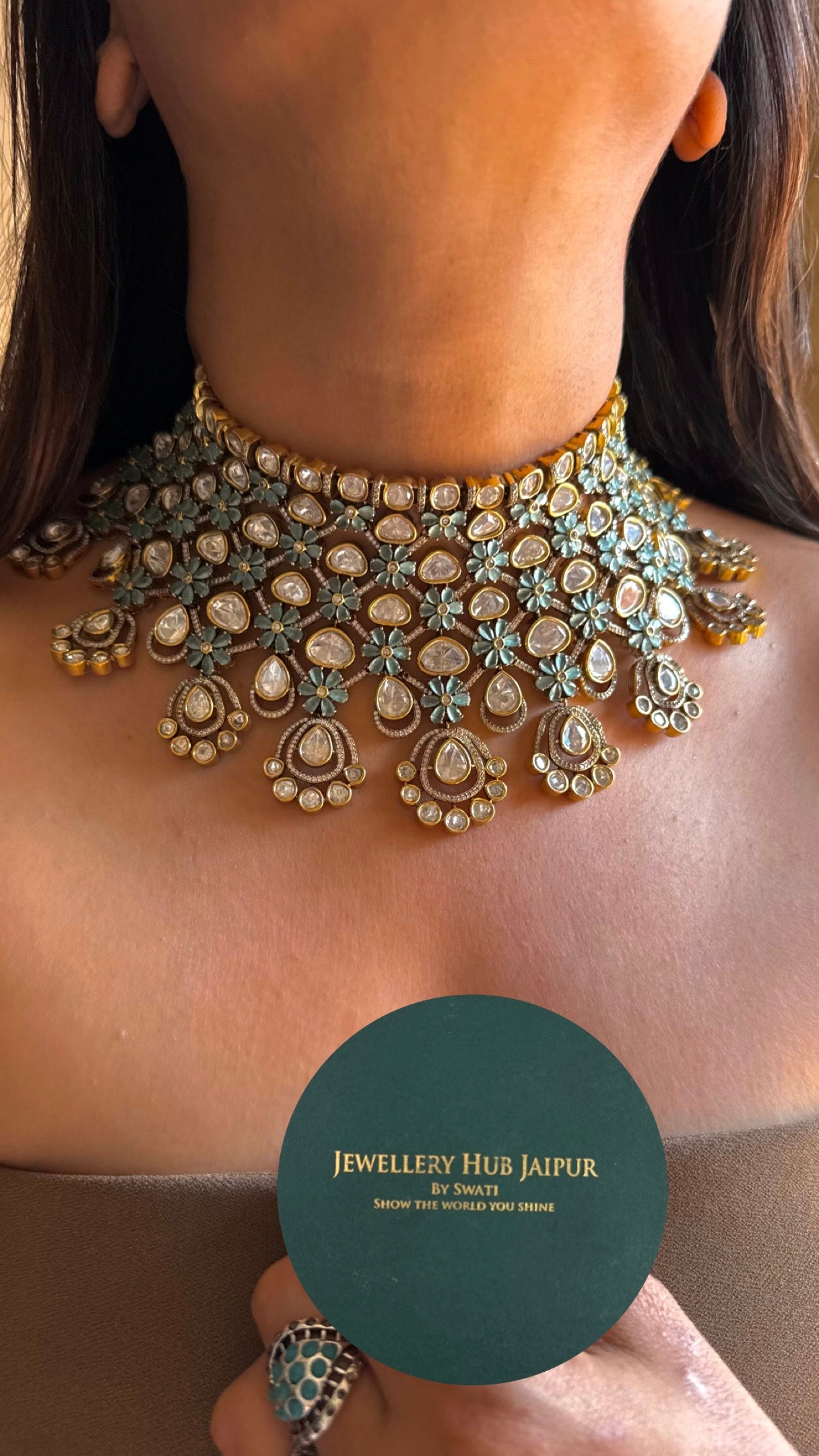 Bridal Asia mint designer choker set