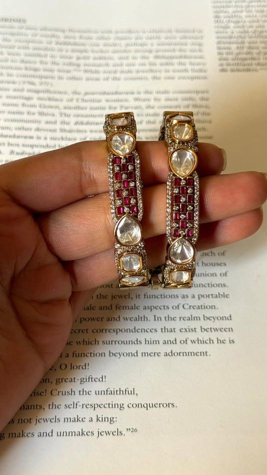 Rani pink cubes designed Victorian Bangles