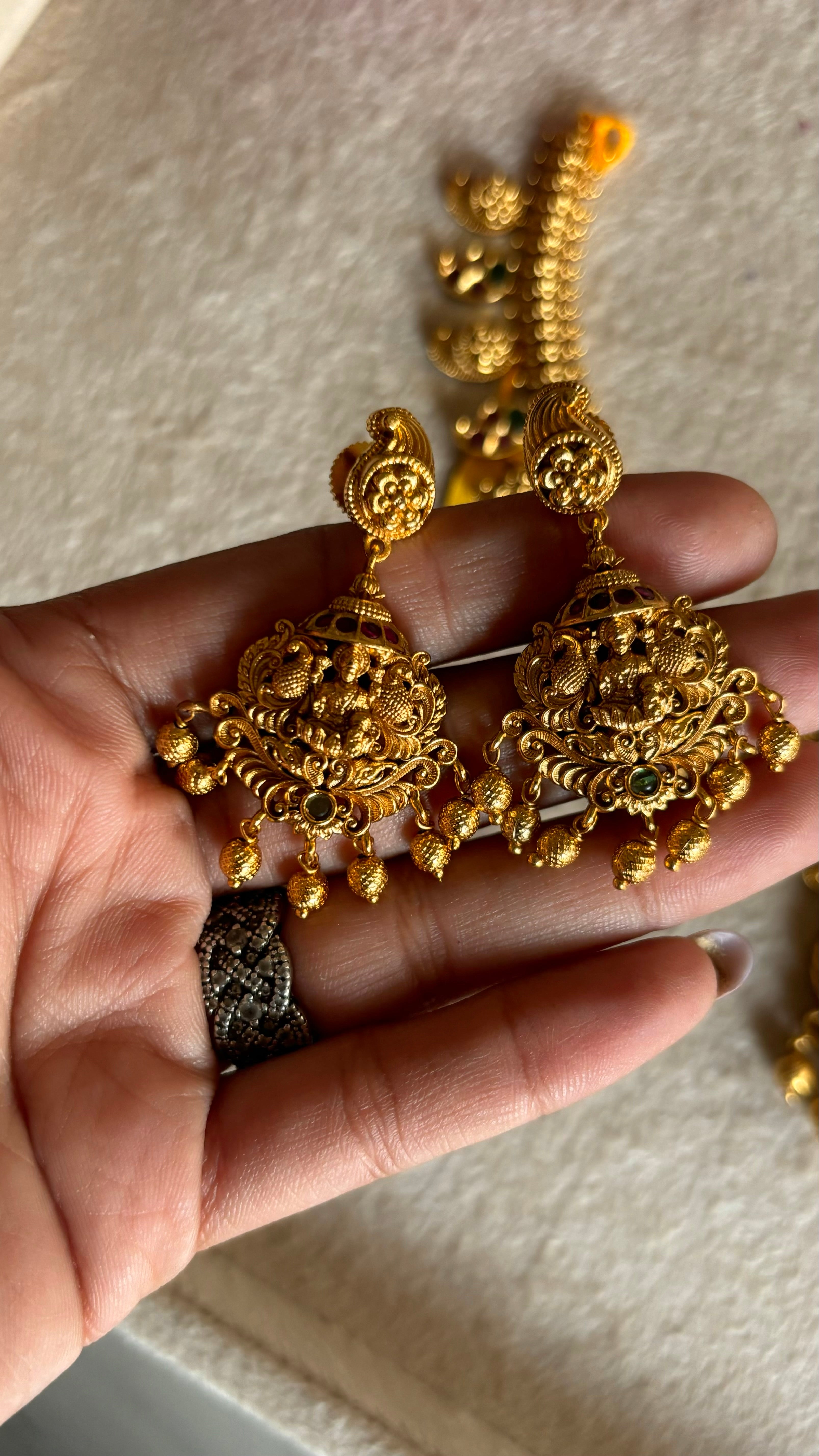 Temple jewellery with earrings