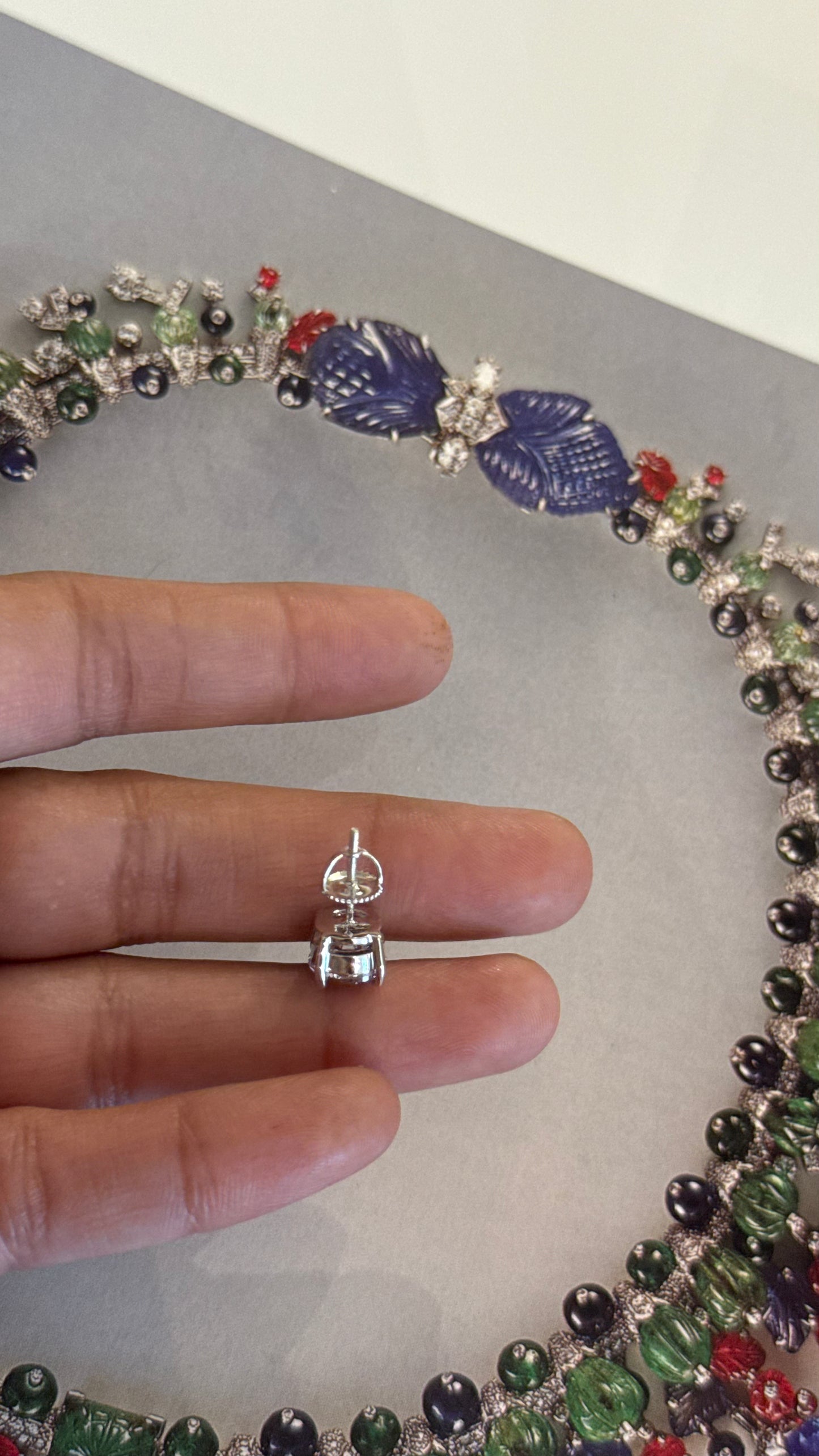 Silver One Carat Solitaire Diamond Studds
