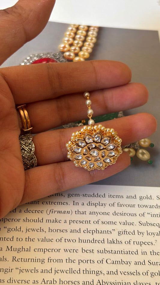 Pearl polki gold borla