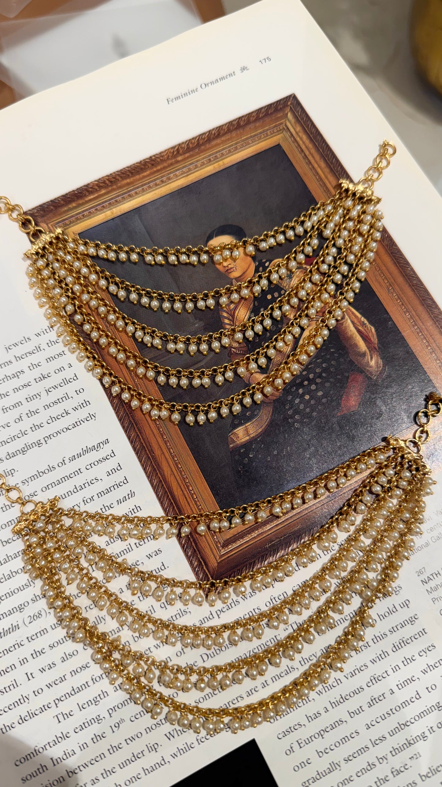 Victorian Pearl Five Layered Earchain