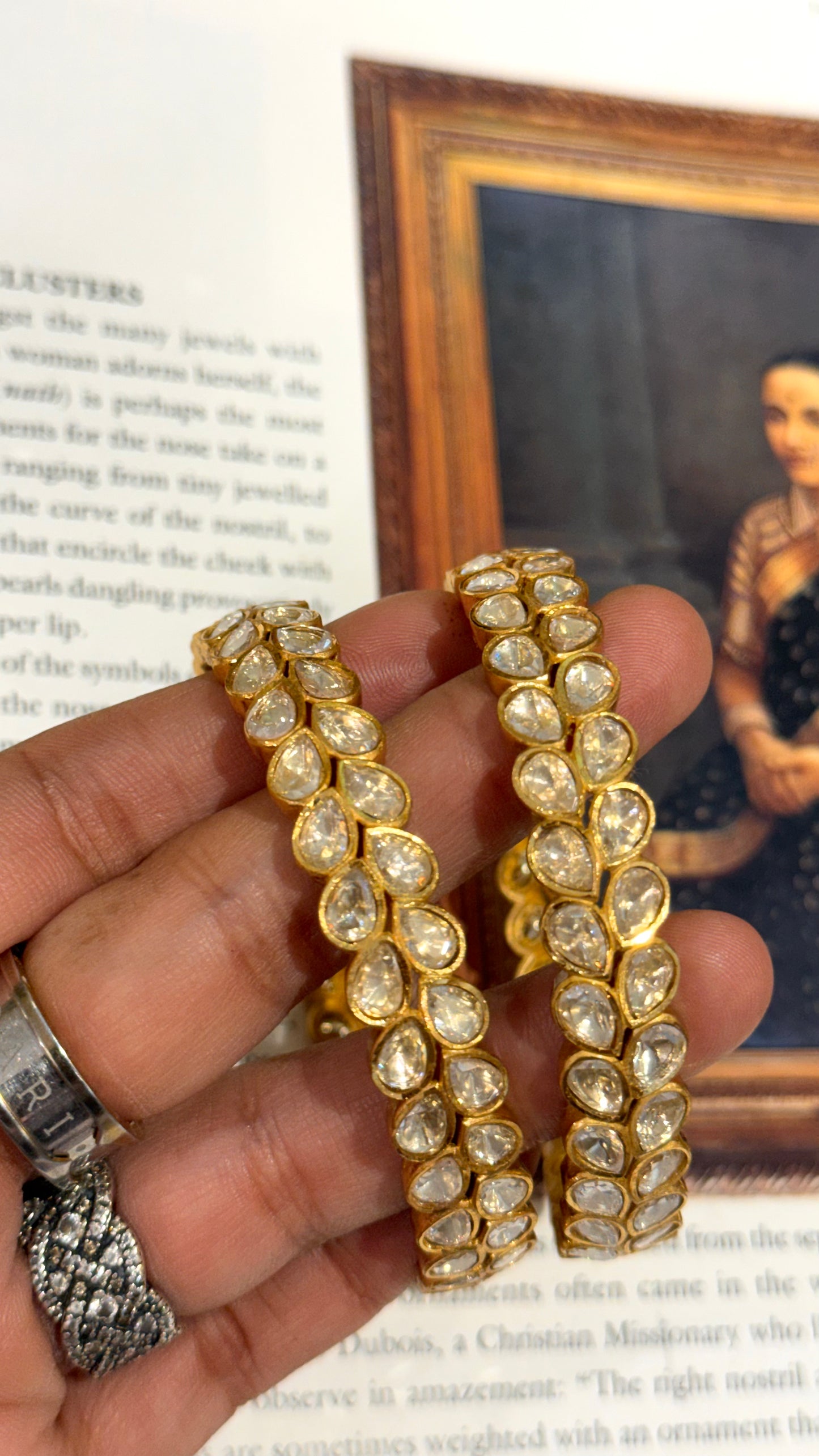 Gold polki leaft patern bangles (LV)
