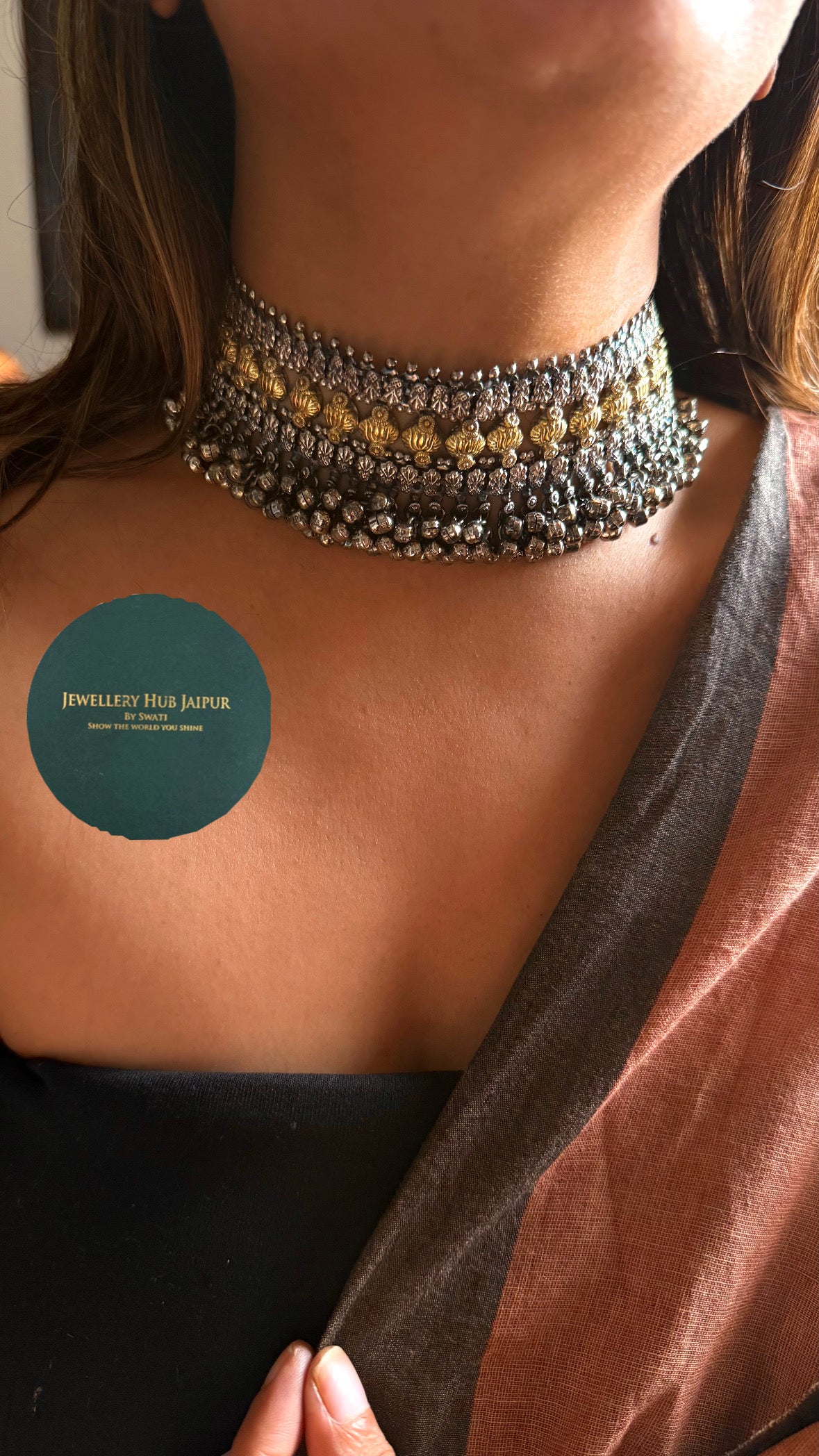 Dongria tribal oxidised Ghungroo necklace