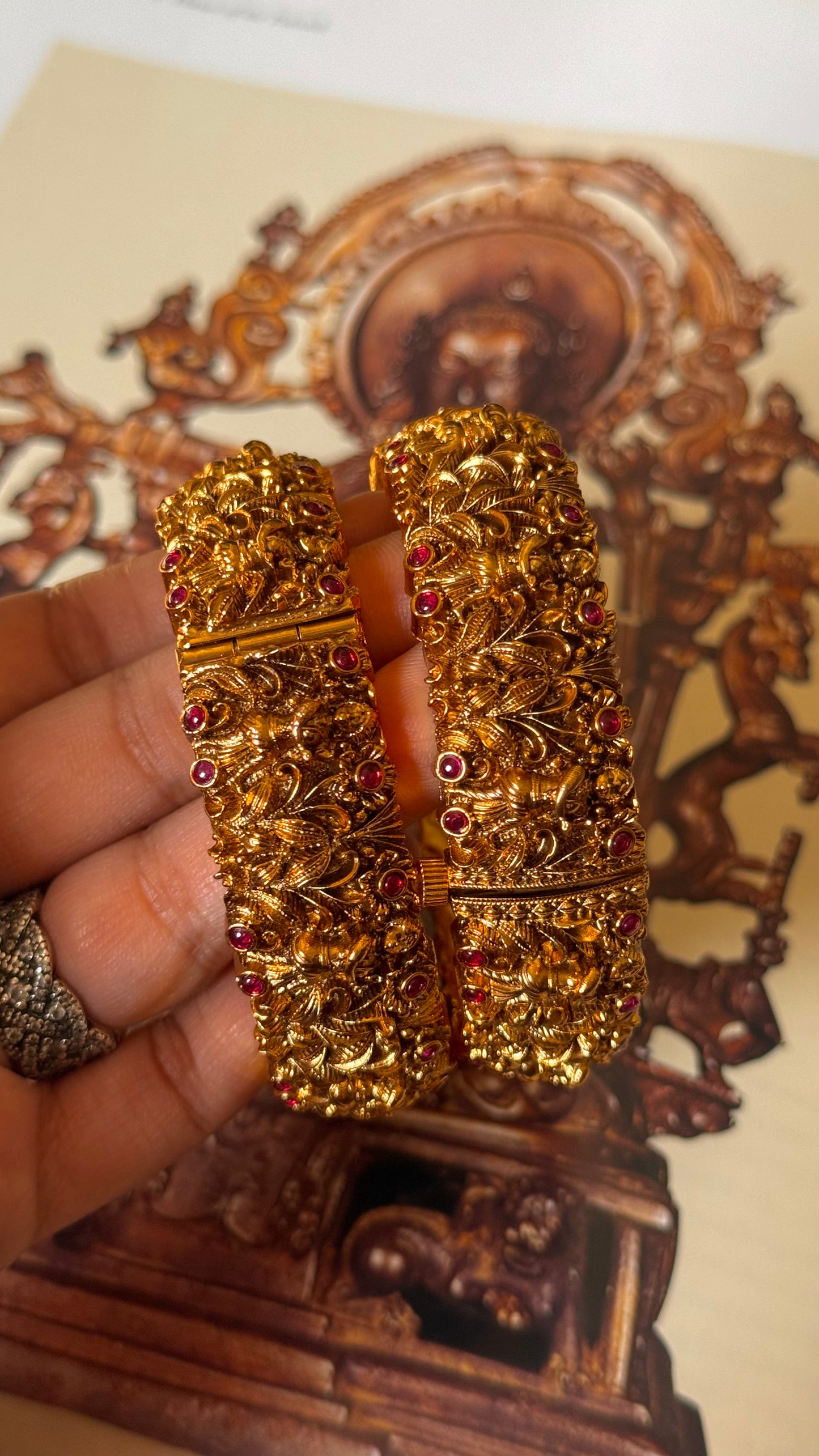 Lord krishna inspired temple bangles