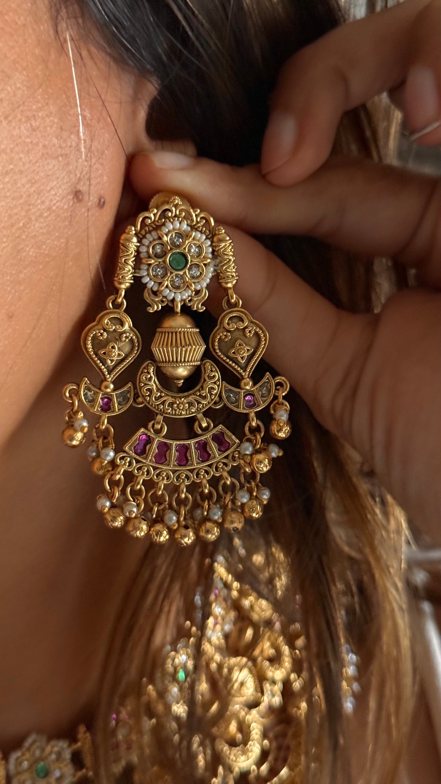 Gold rajwada jadau heritage bridal Necklace