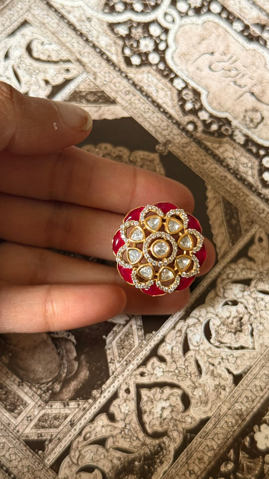 Rani pink katdana moissanite adjustable ring ￼