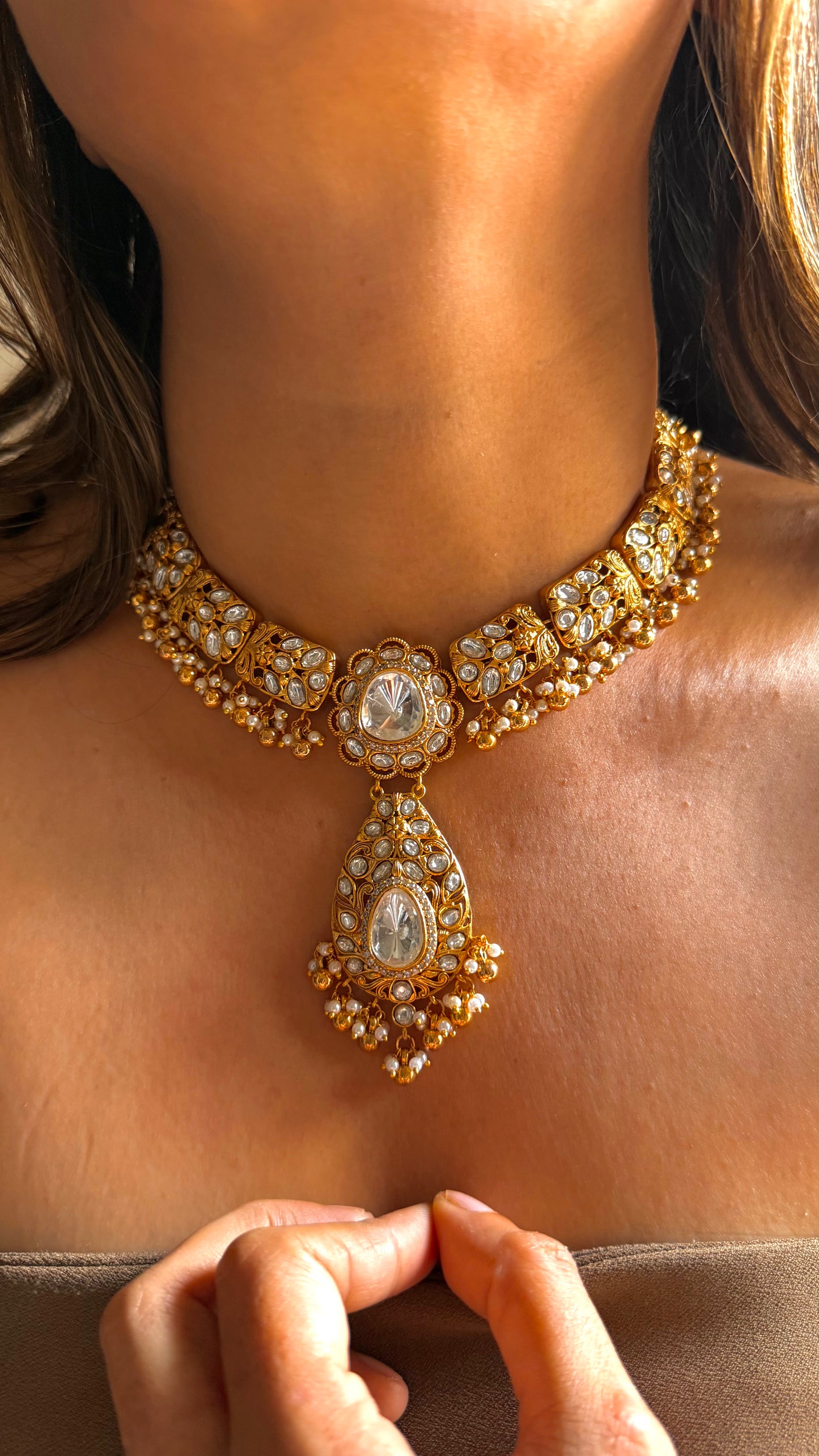 Uncut Polki Gold necklace aet