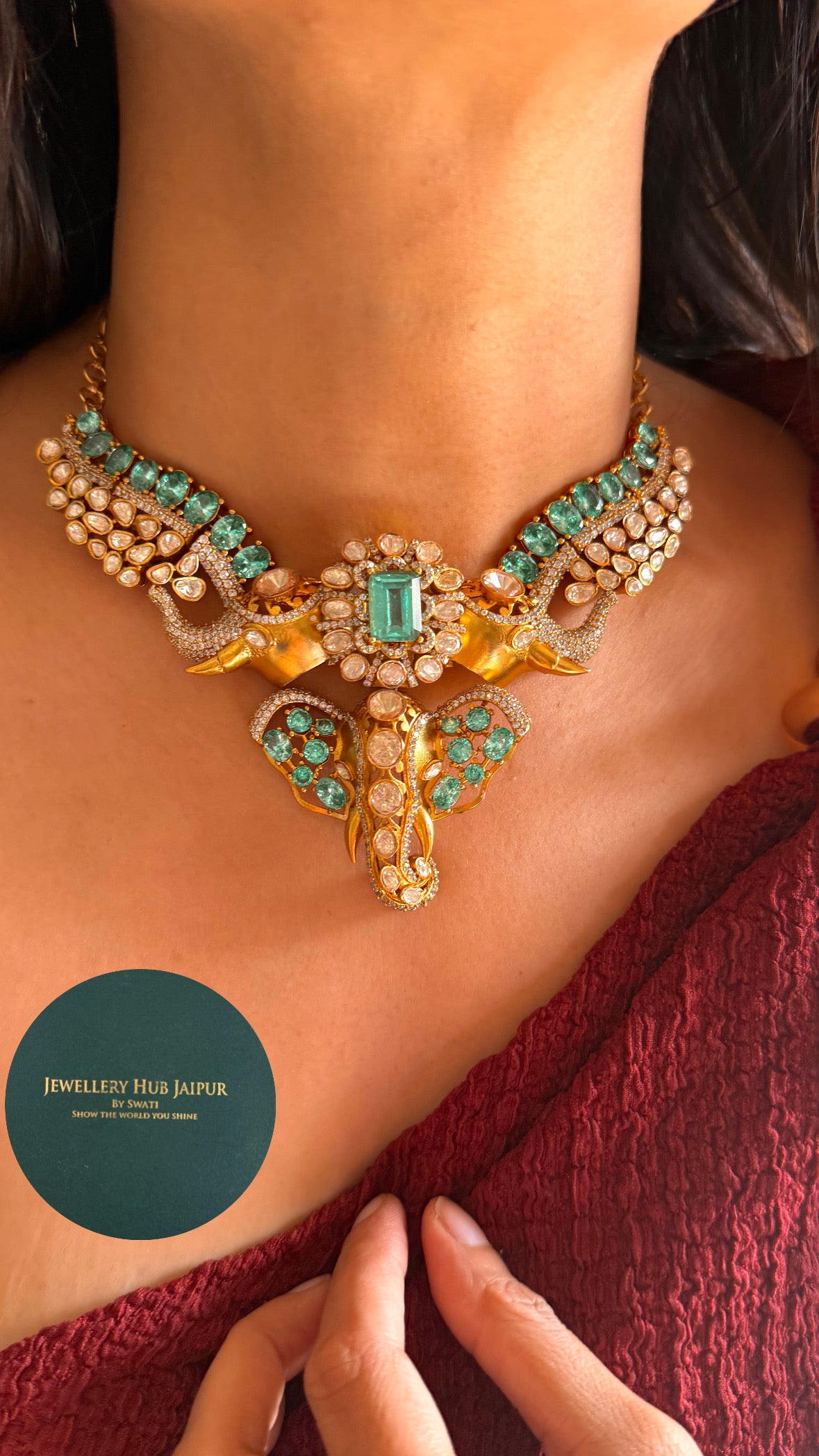 lord Ganesha Mint doublet necklace