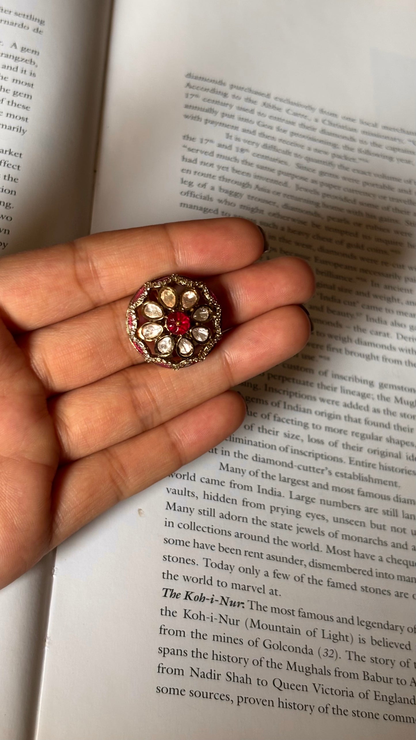 Ruby floral Victorian Ring