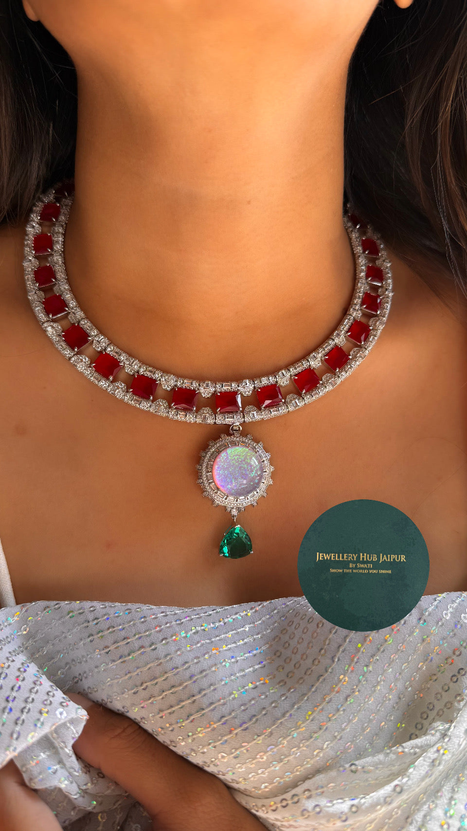 Bvlgari inspired diamond necklace (detachable l)