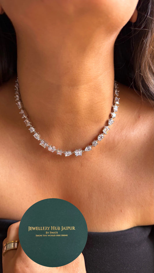 Single line uncut cz diamond Necklace