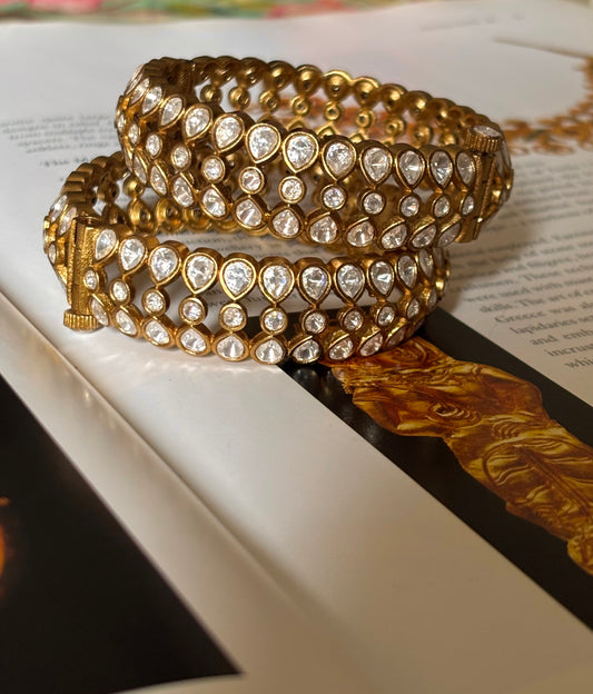 Moissanite polki victorian openable Bangles