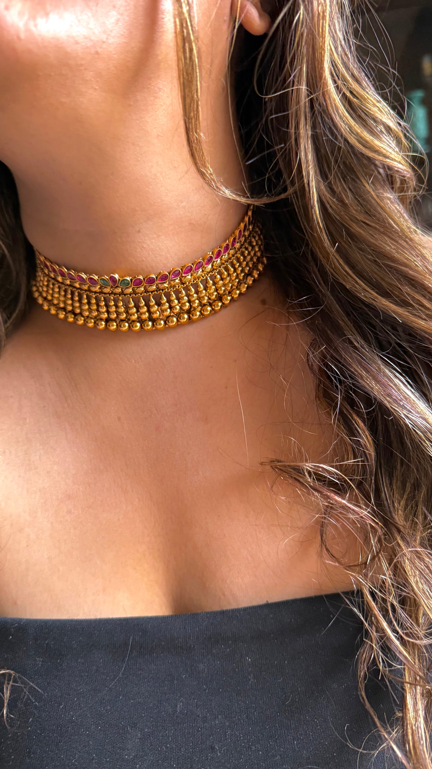 Maharashtra gold, Ruby & Emerald choker