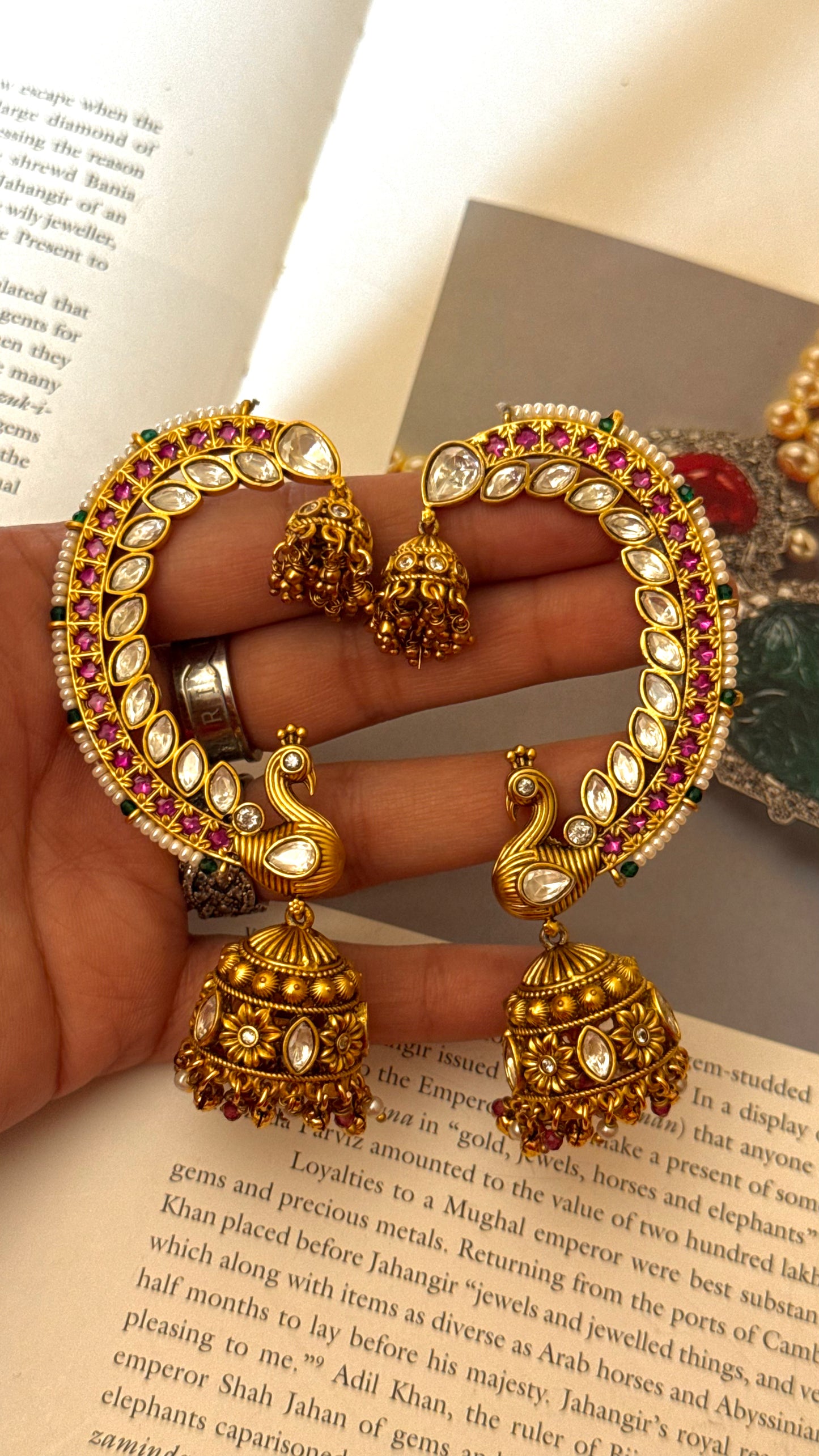 Ruby dual dual jhumki earcuff