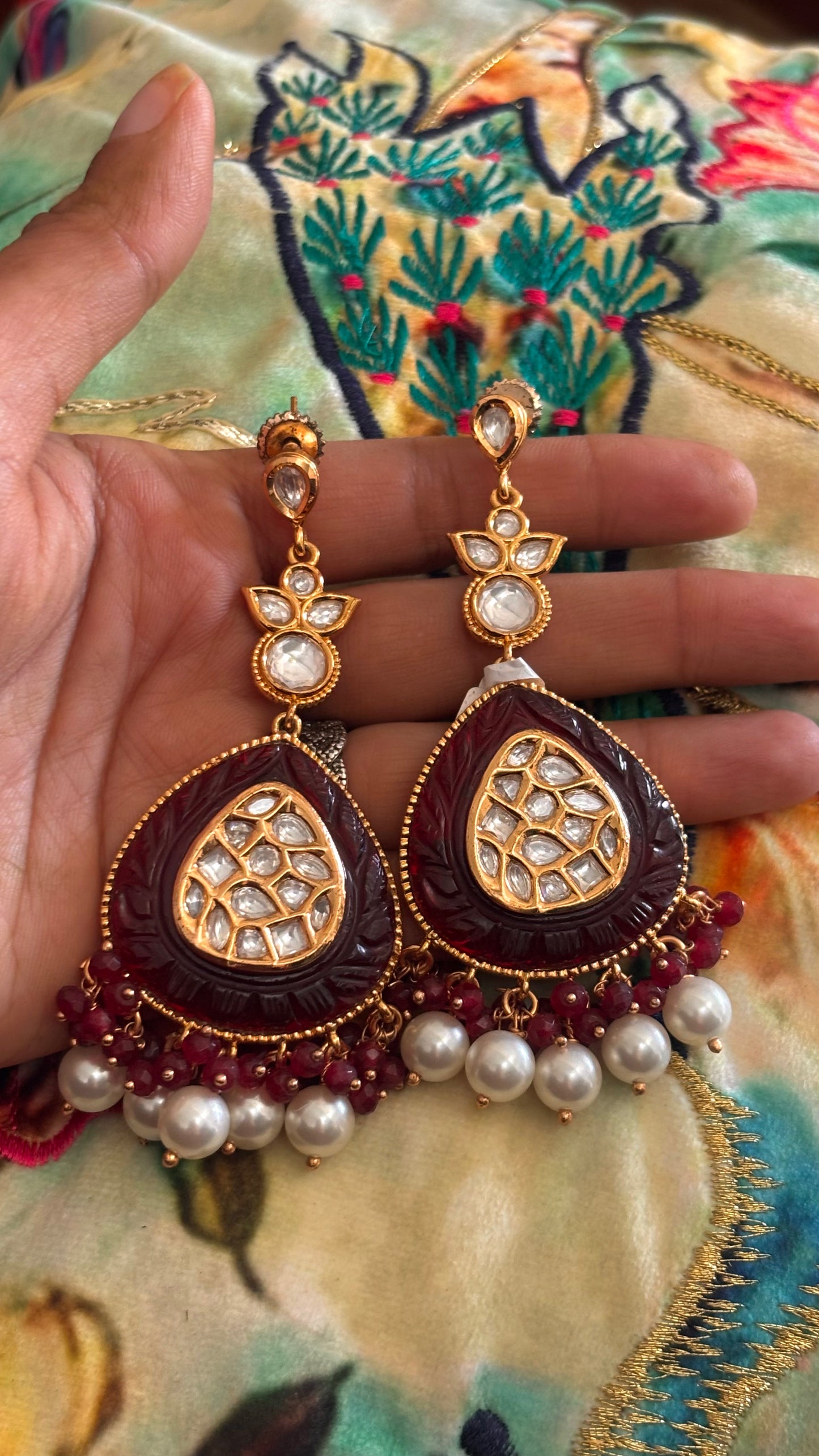 Ruby cocktail earrings