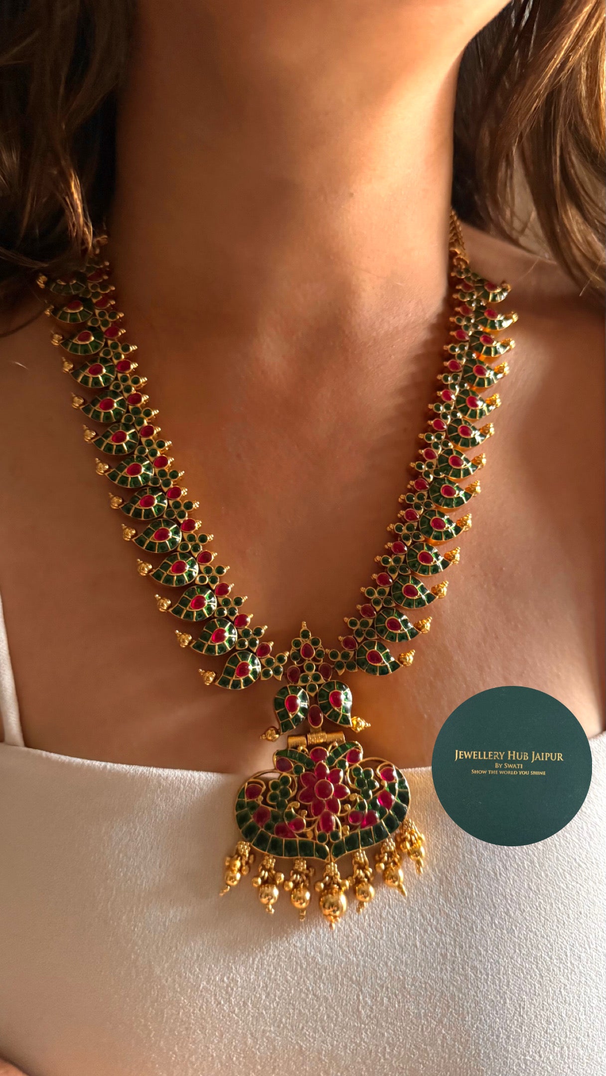 Real camp dual side wearable paachi Necklace