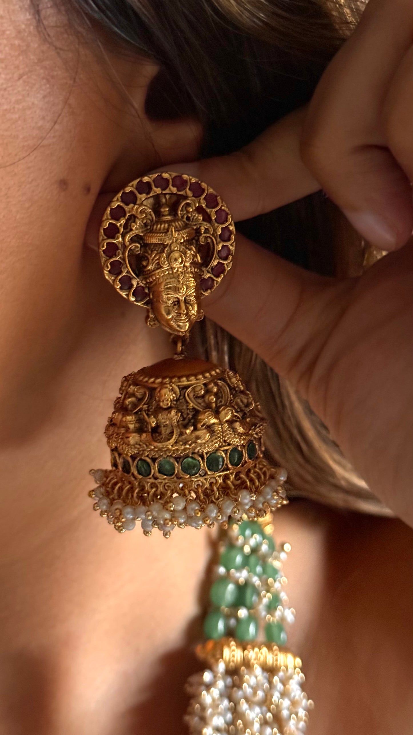 Goddess durga temple nakashi heritage swarn Necklace