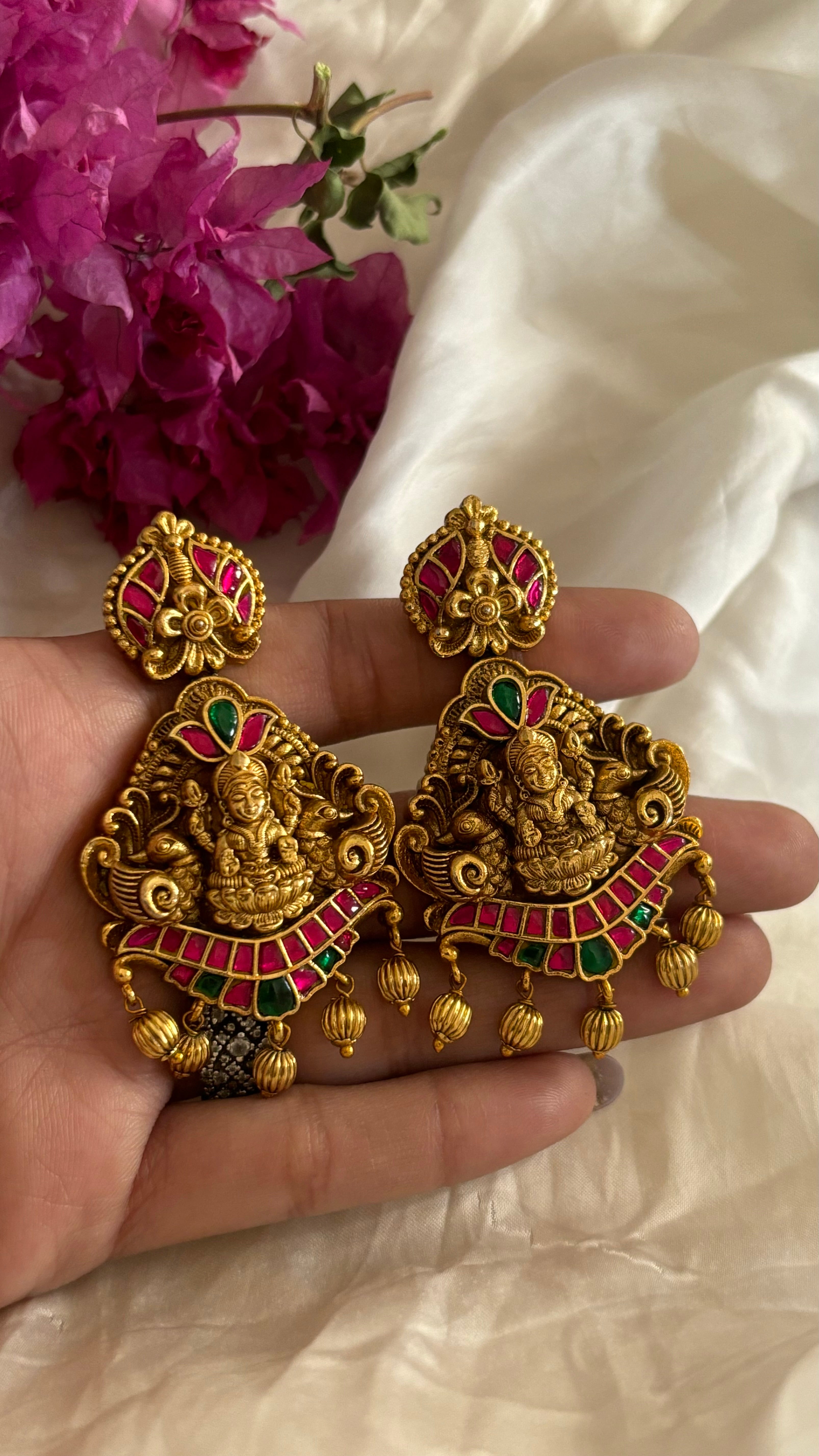 Temple jewellery with earrings