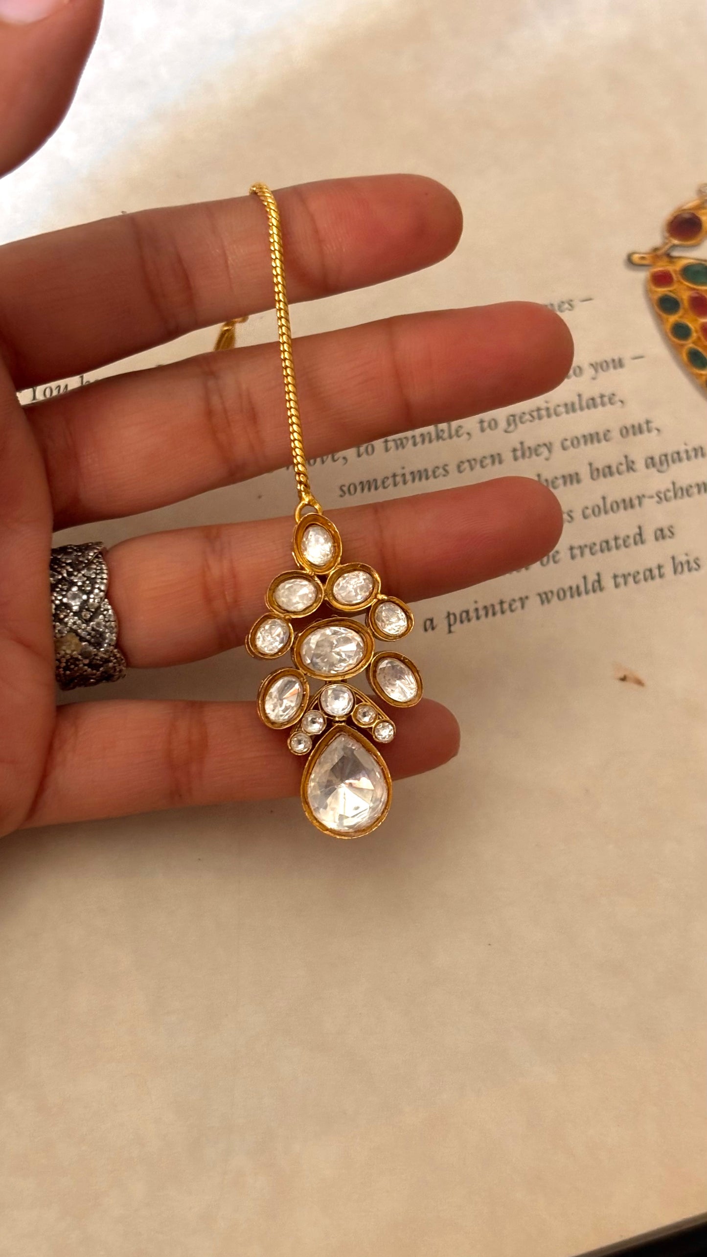 Moissanite polki Mangtika