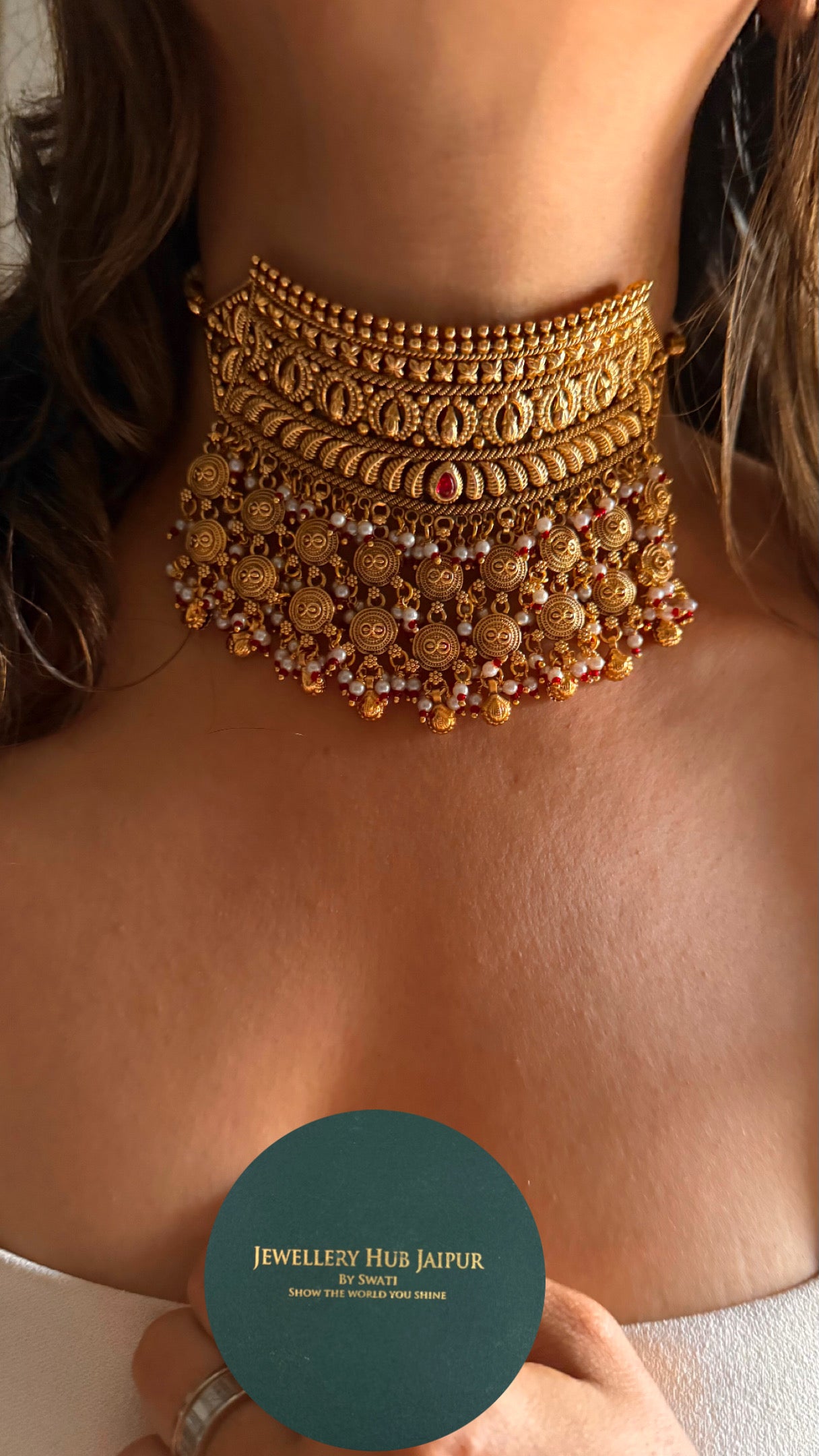 Ruby gold designer rajasthani aad Necklace