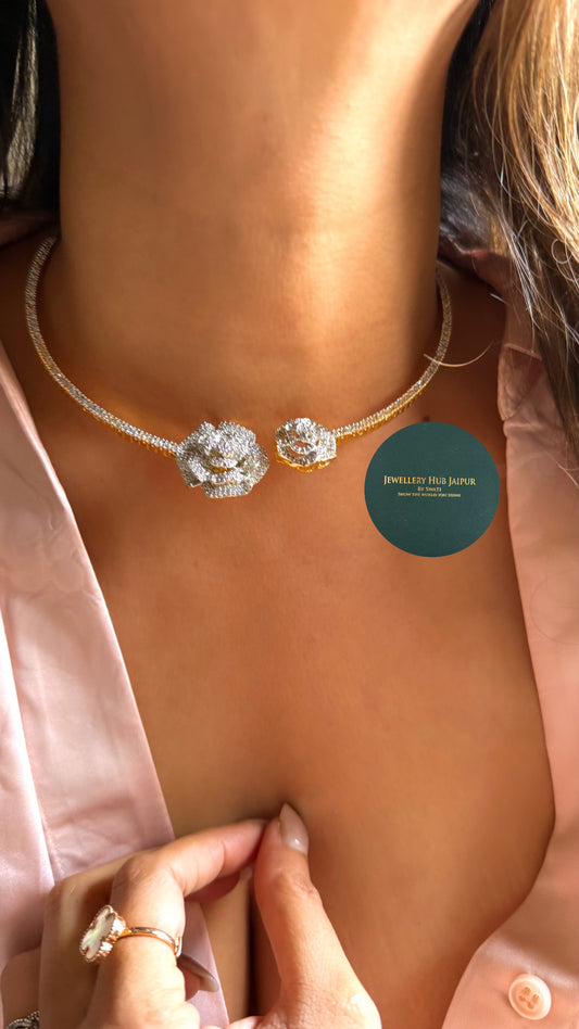 Rose inspired diamond minimal set with golden based