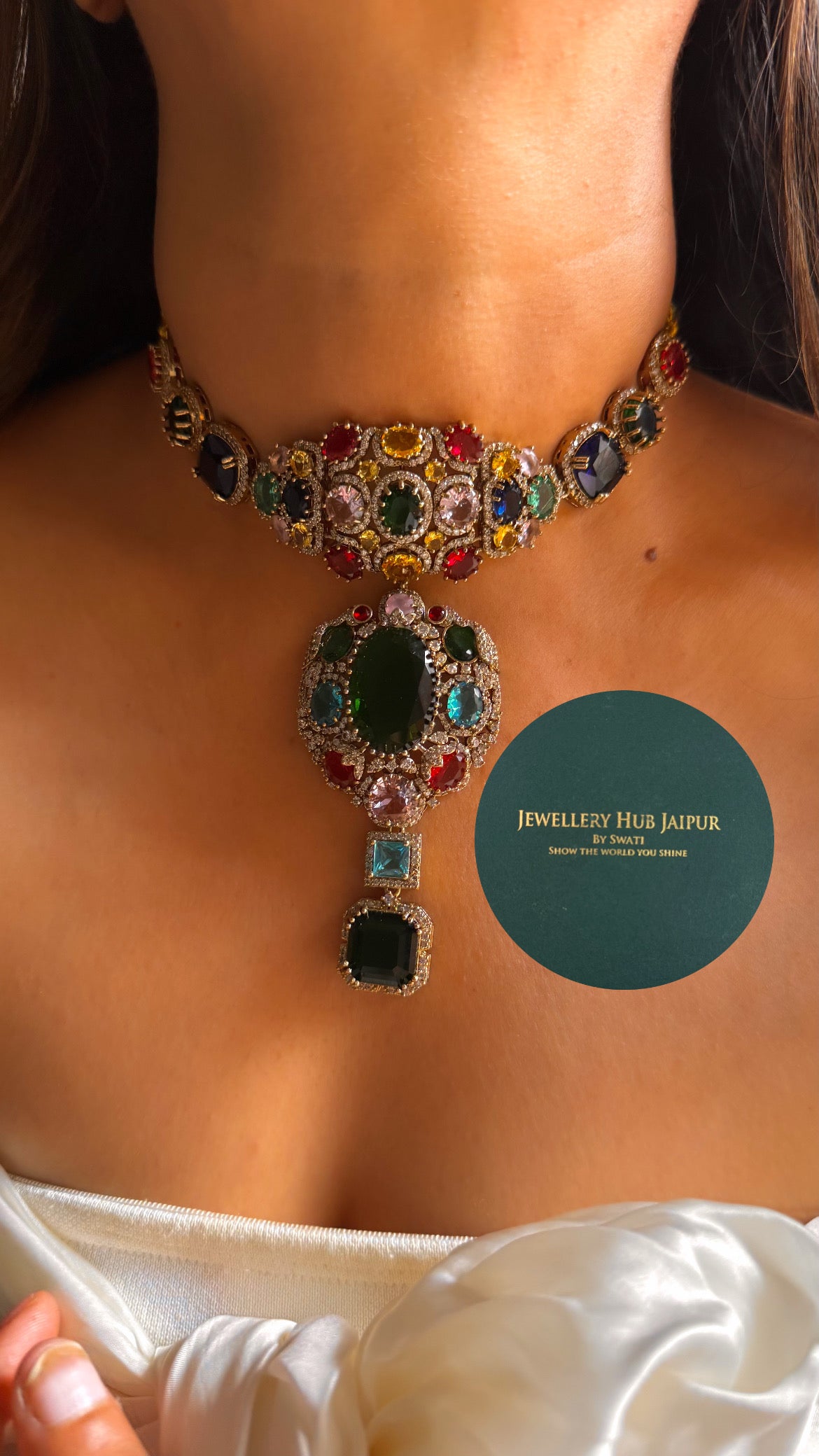 Sabyasachi inspired navratna choker set