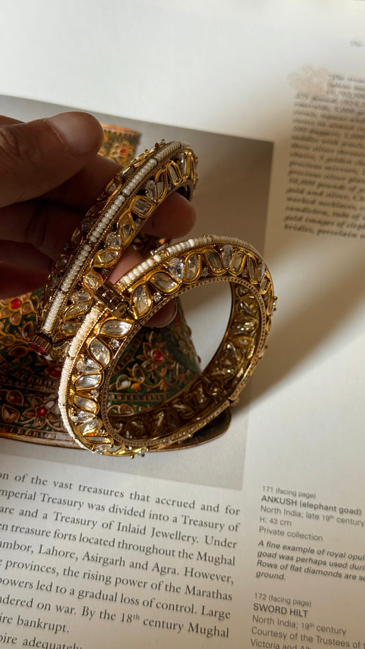 Pearl victorian polki bangles