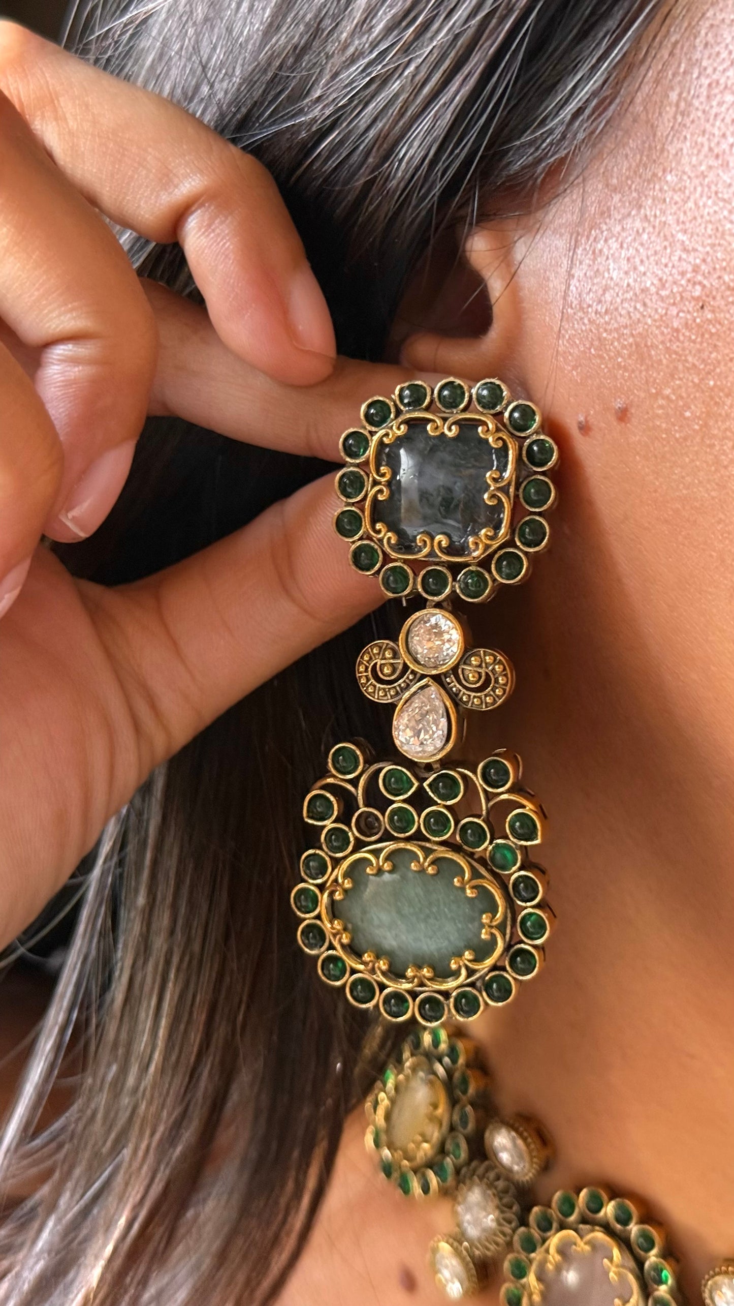 Sabhyasachi inspired designer navrtna gems necklace