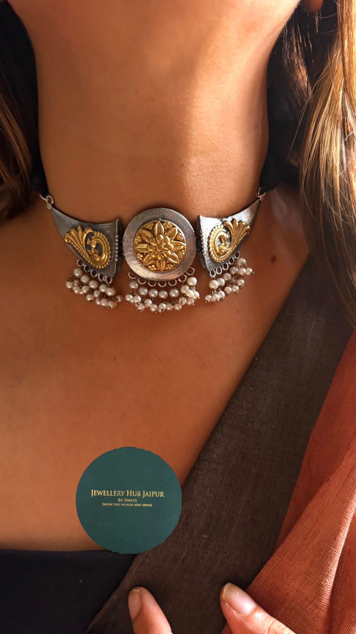 Kolam tribal statement choker
