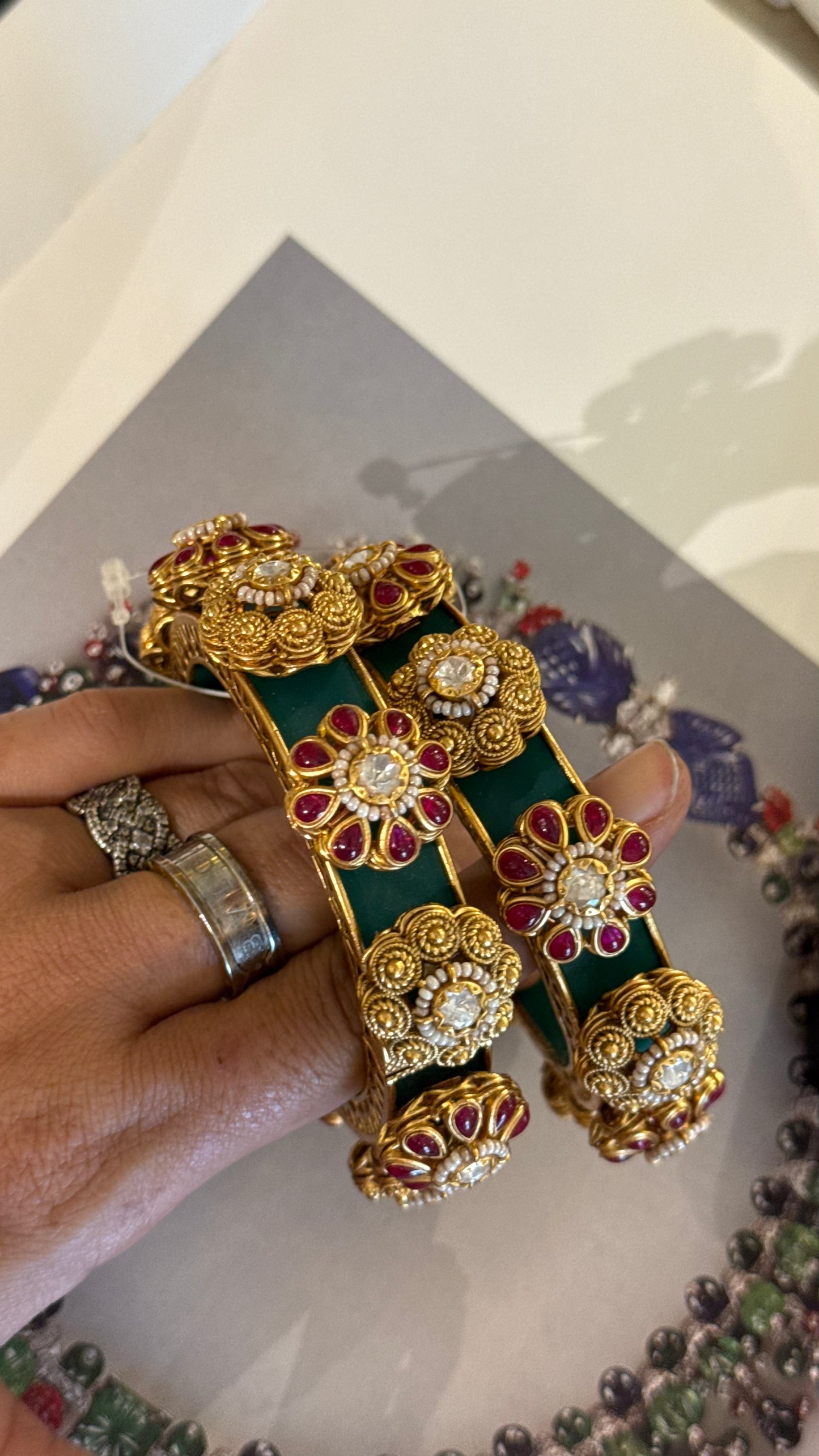 Emerald & Ruby Royal Heritage bangles