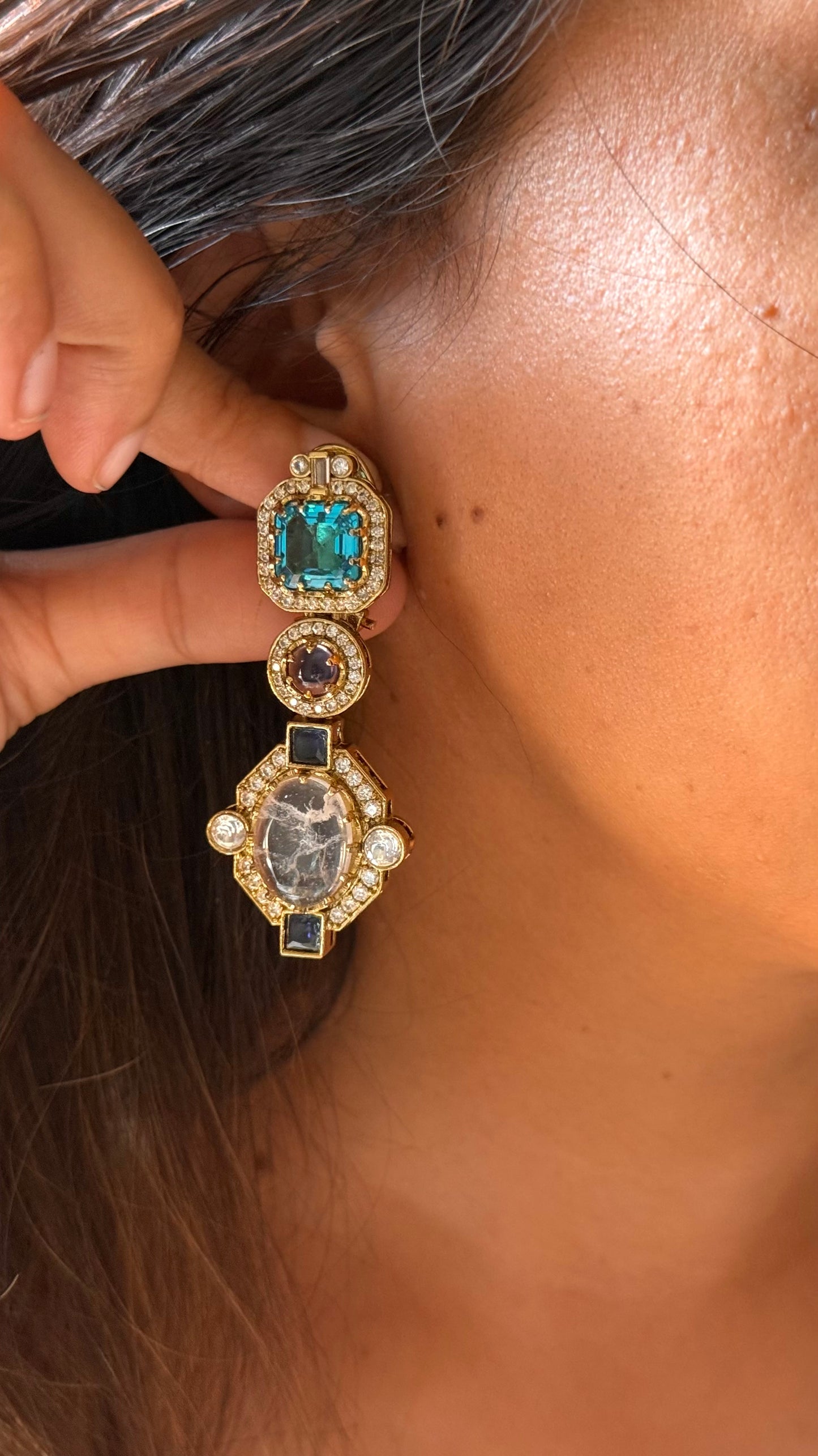 Sabhyasachi inspired
 doublet designer cocktail danglers