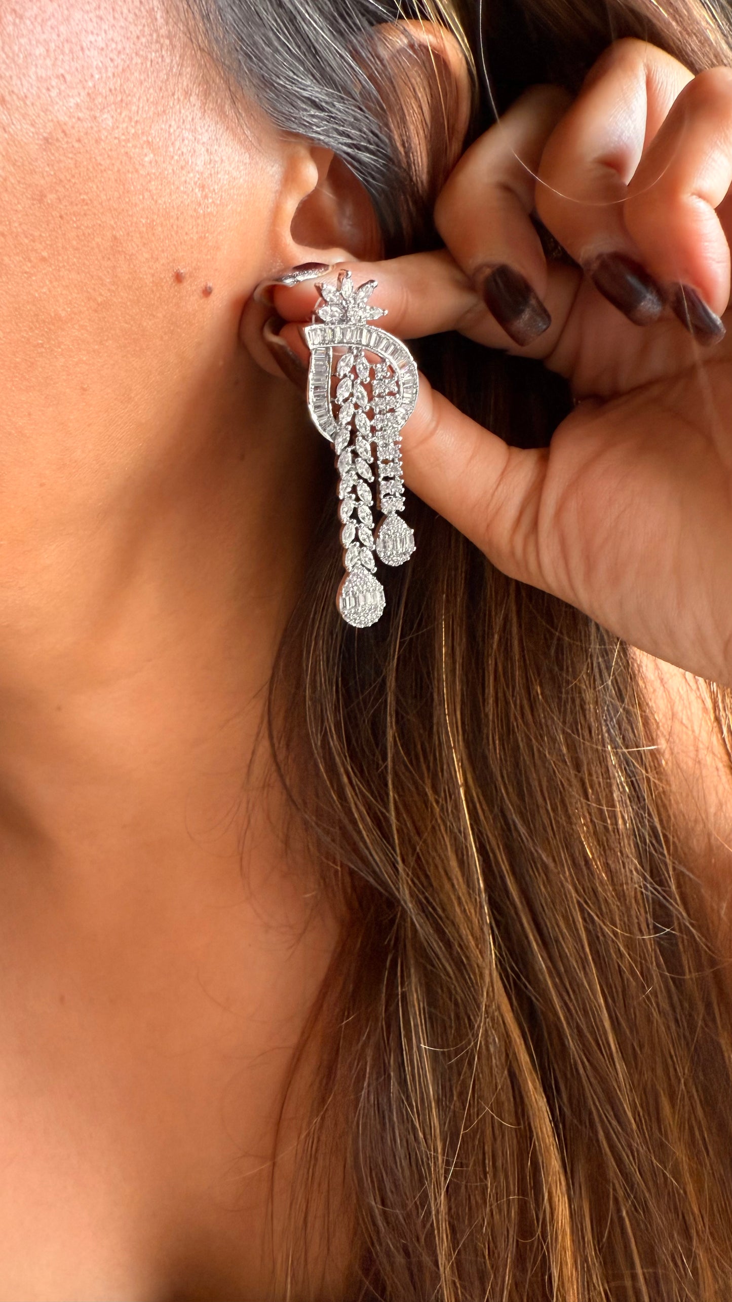 Peacock shape cz diamond necklace