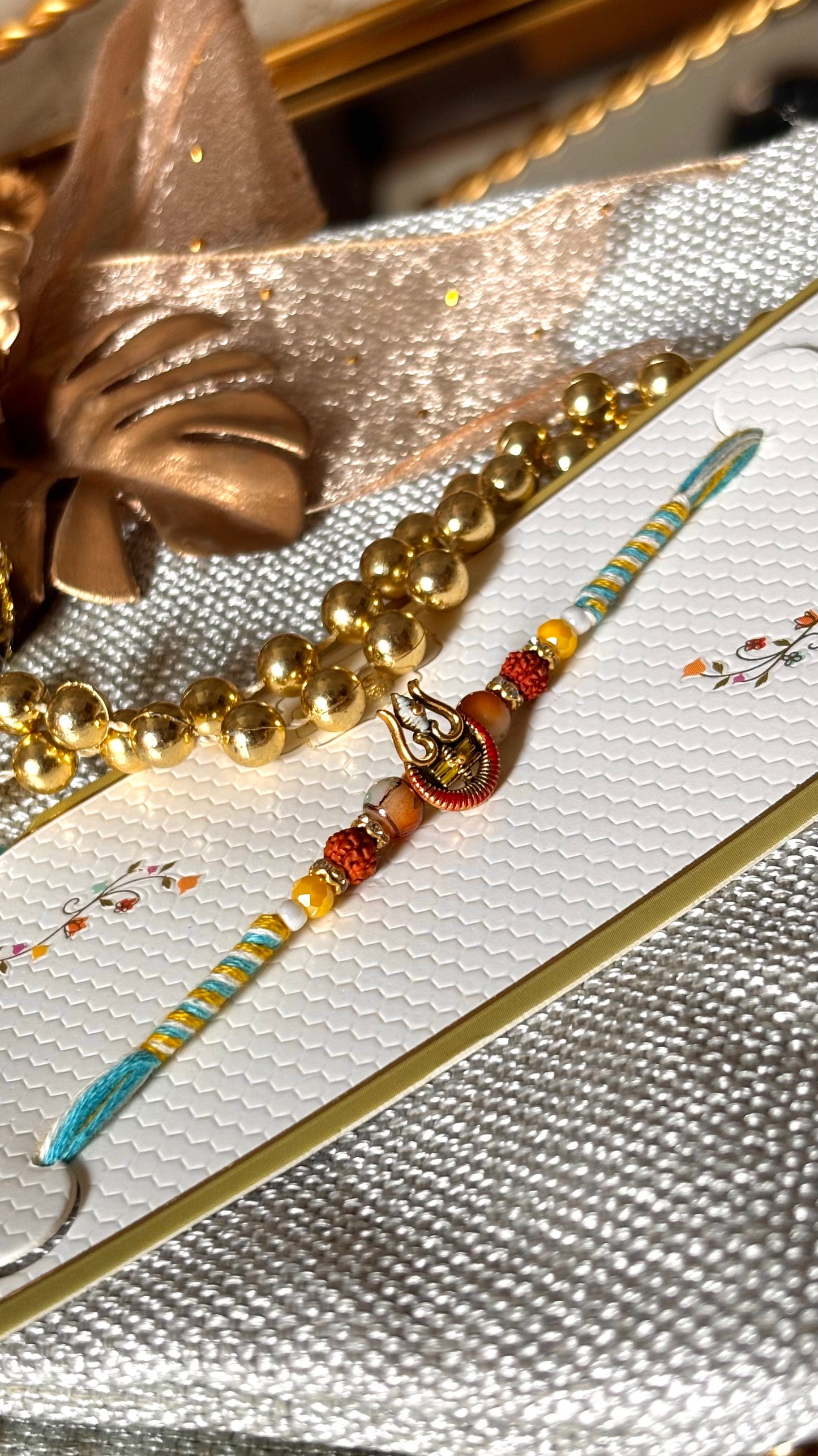 Lord shiva inspired Rudraksh rakhi ( shipping will be extra )