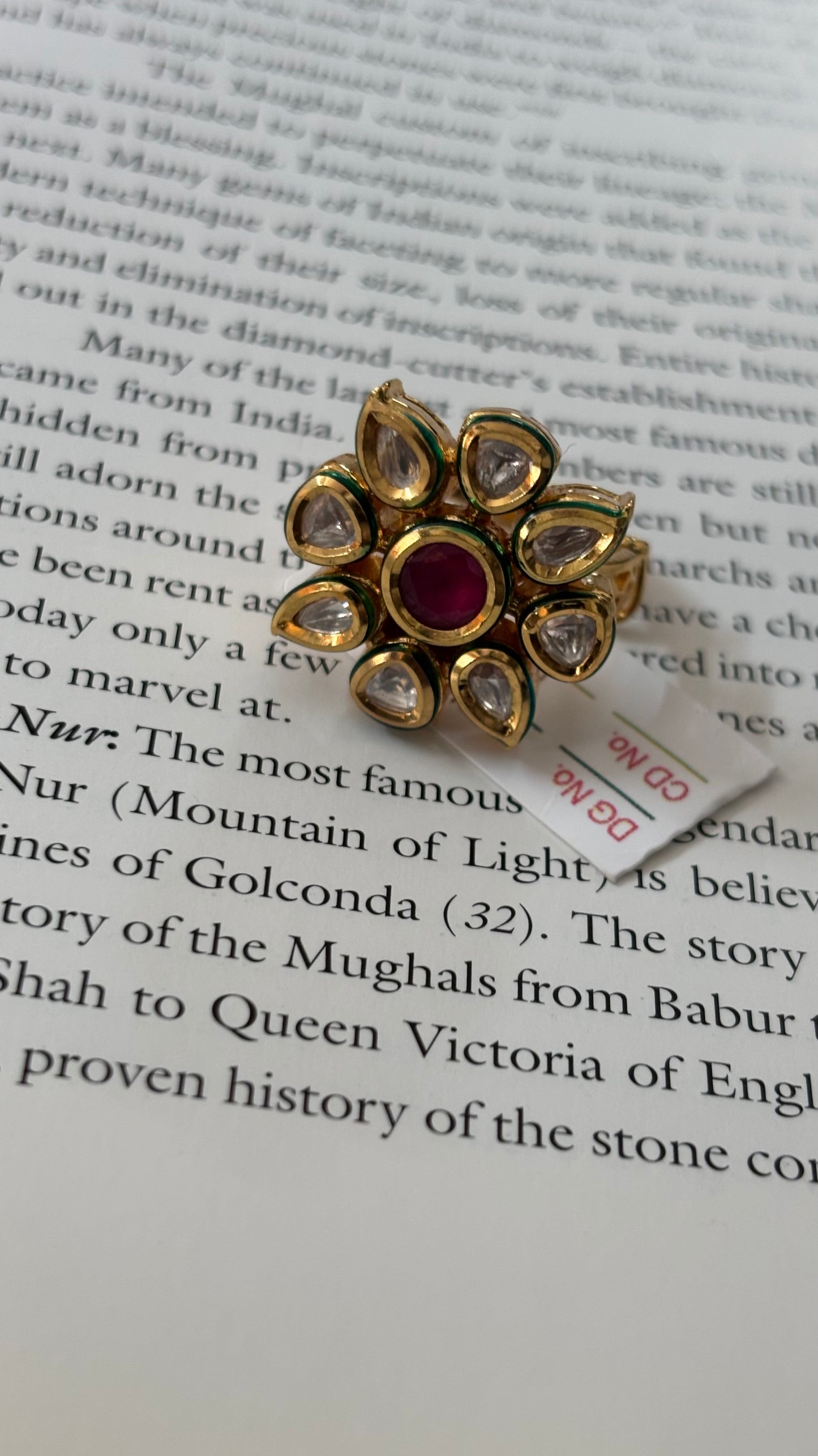 ruby polki floral ring