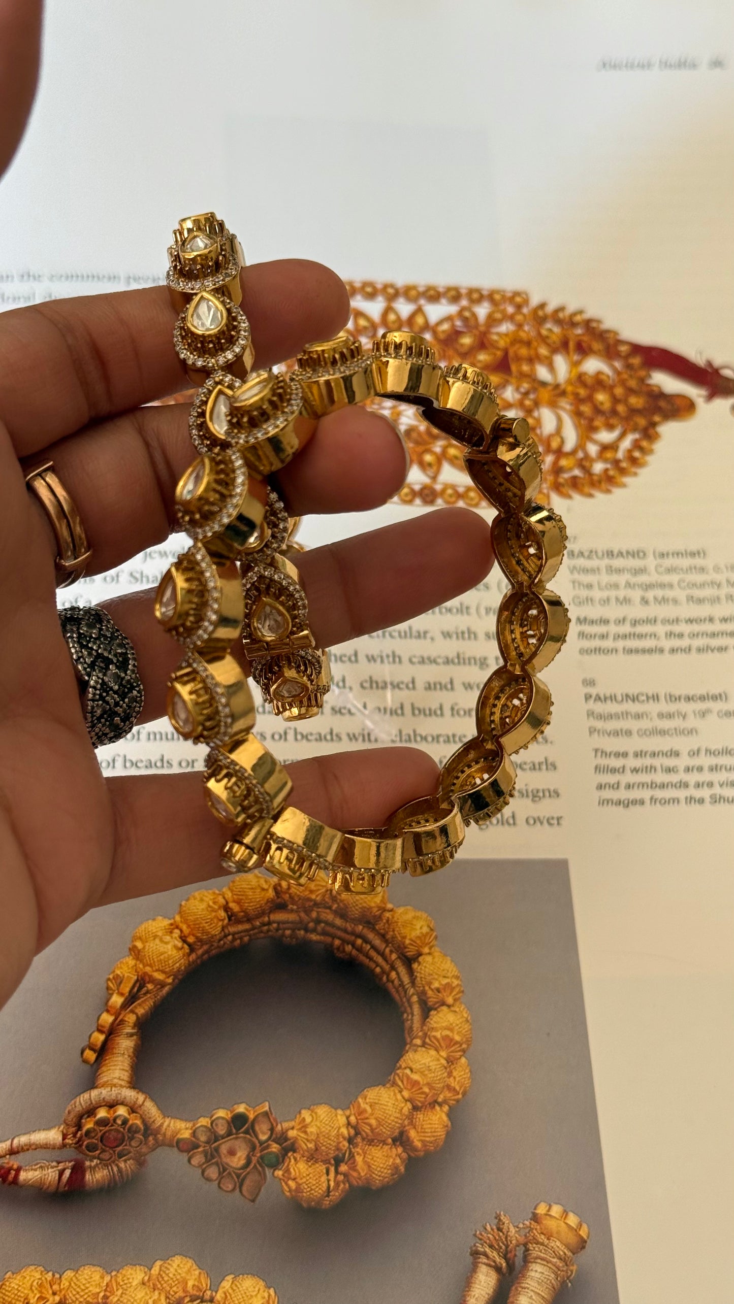 Tear drop moissanite Victorian bangles