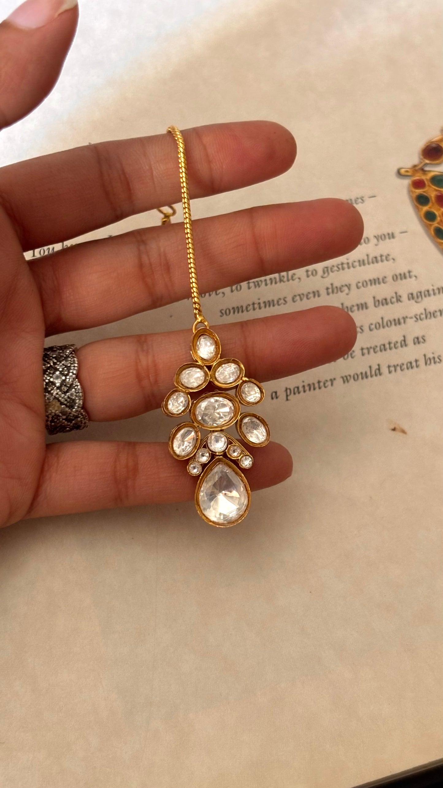 Moissanite polki Mangtika