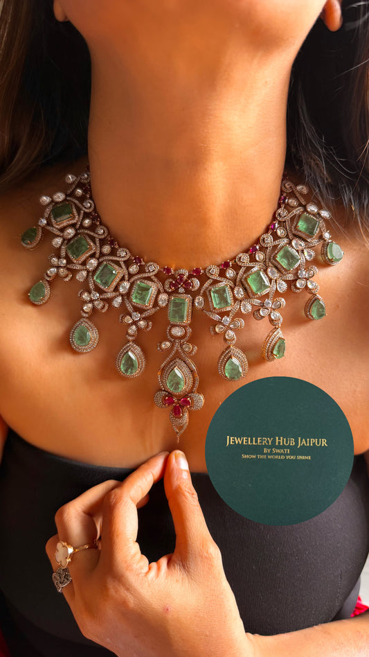Sunita Shekhawat inspired mint collar necklace