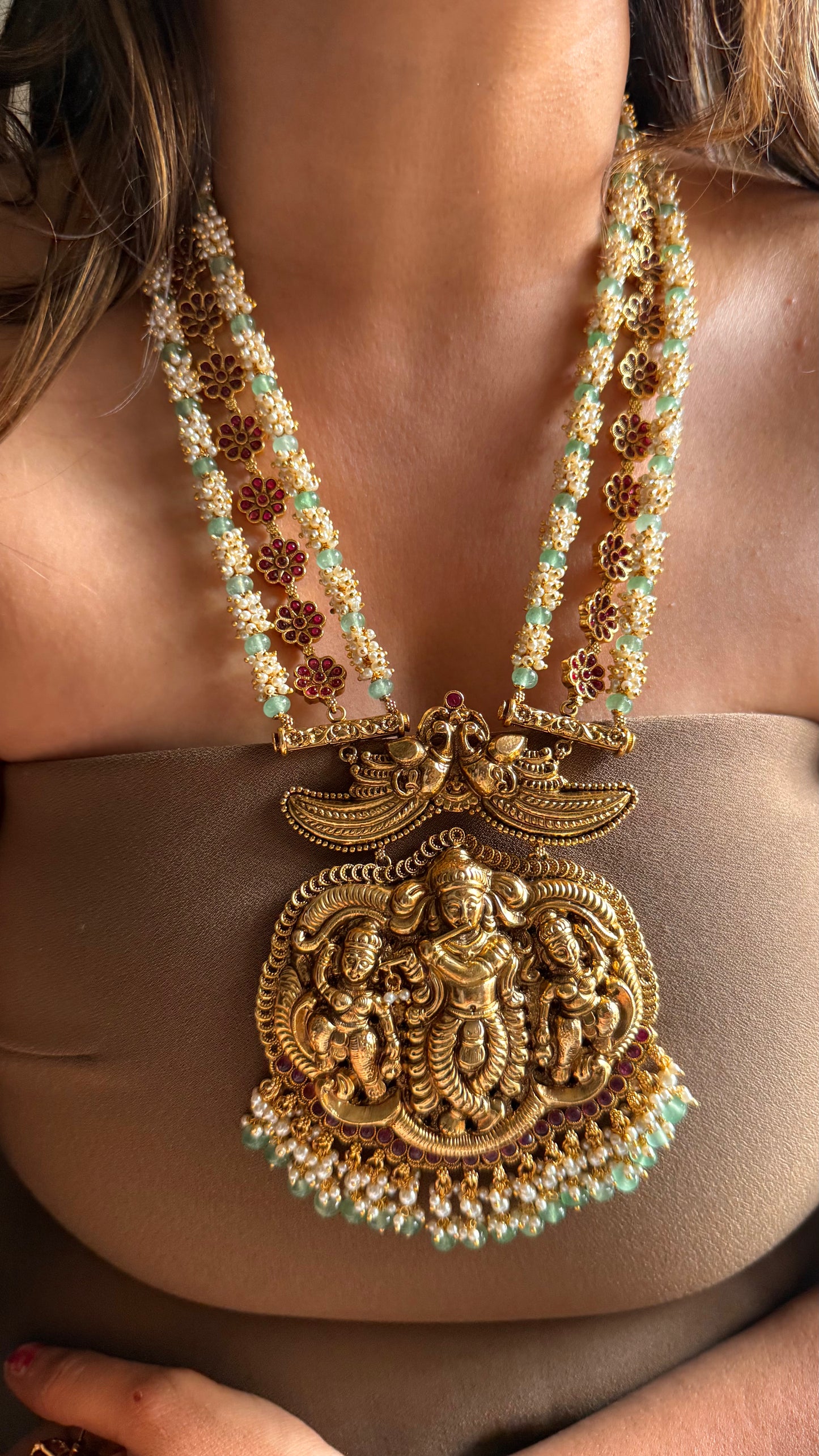 Lord Krishna temple Necklace (long)