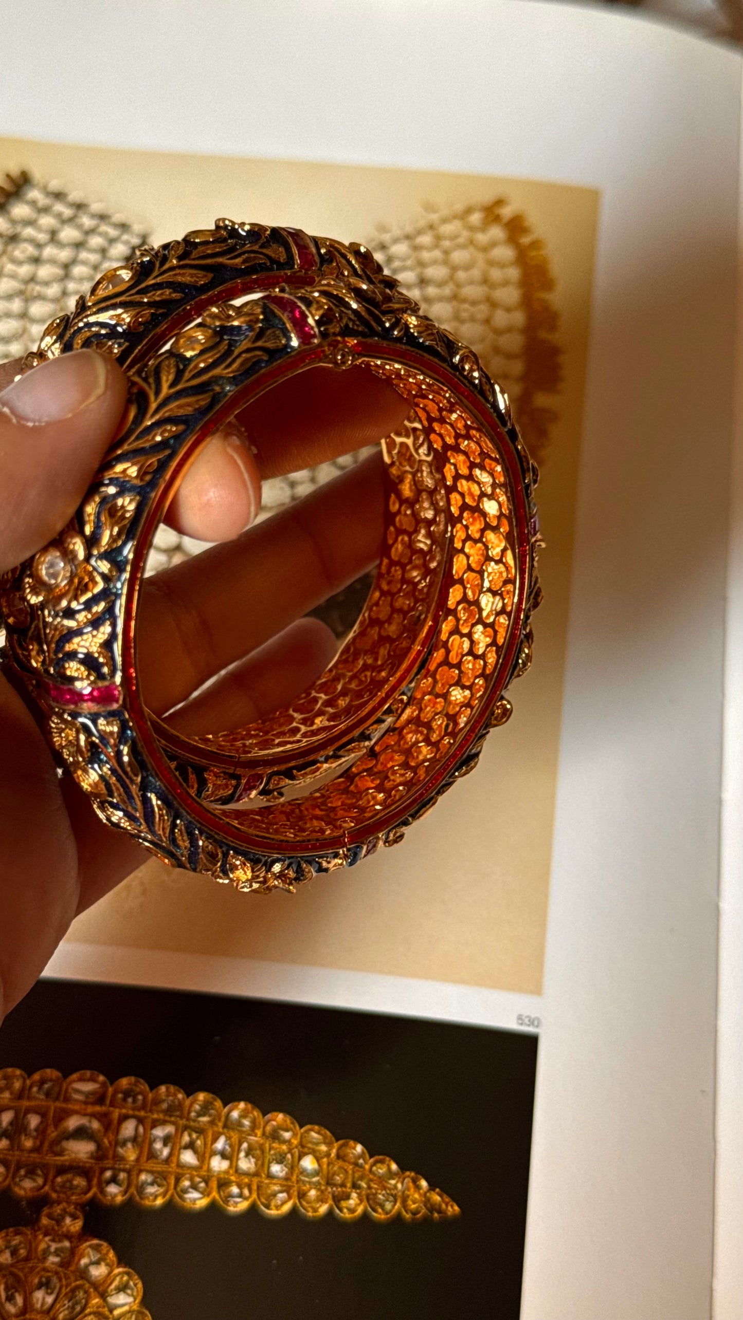 Sapphire ruby meenakari bangles in polki