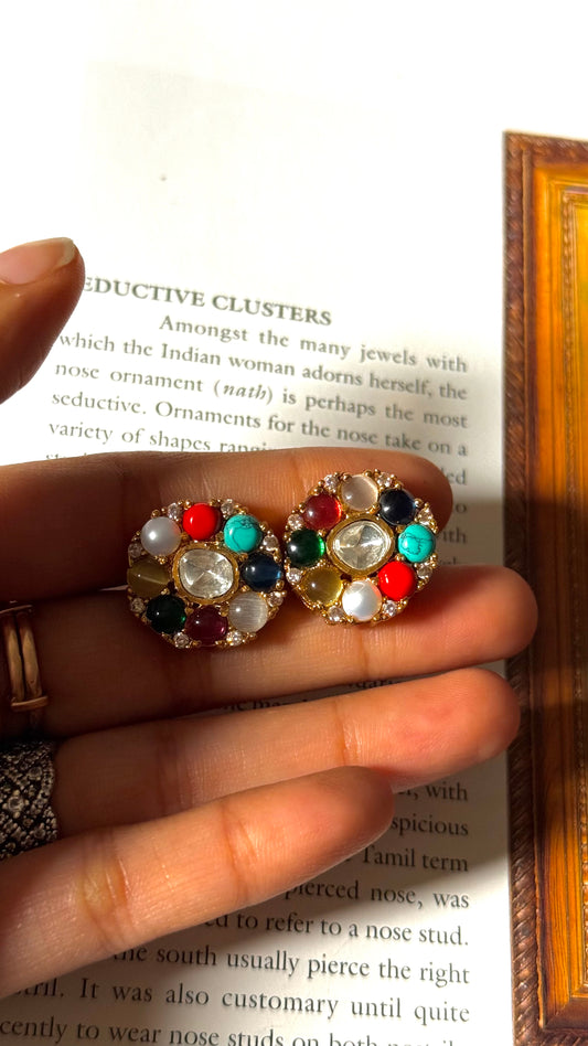 navratna polki victorian studs