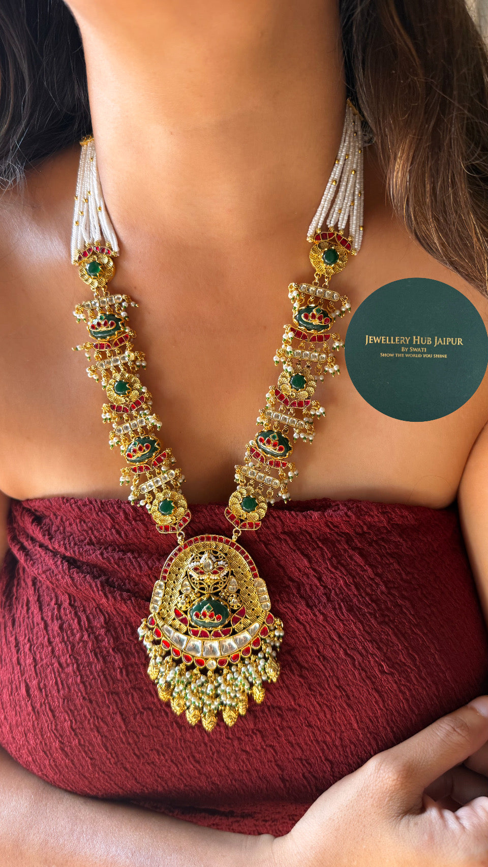Heritage Rani haar with handmade Pachi work