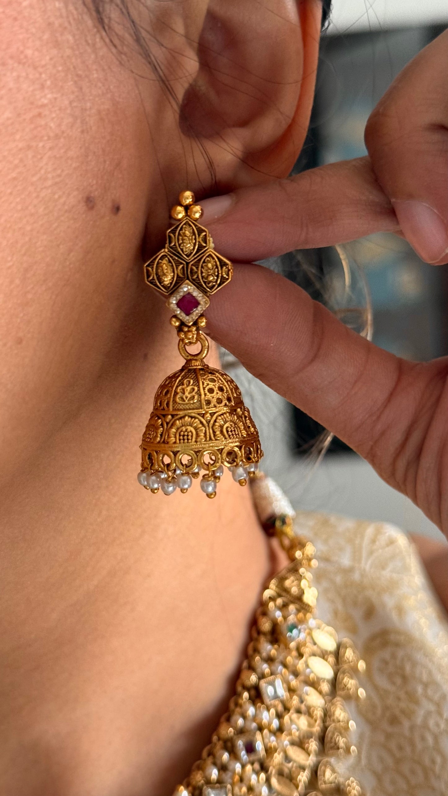 Ruby & emerald heritage necklace