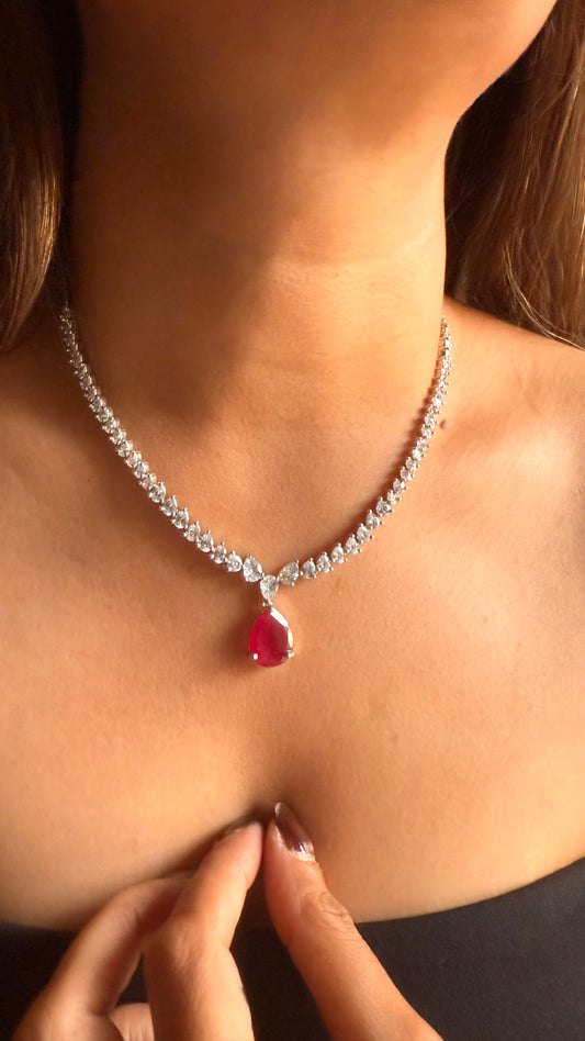 Ruby drop cz diamond