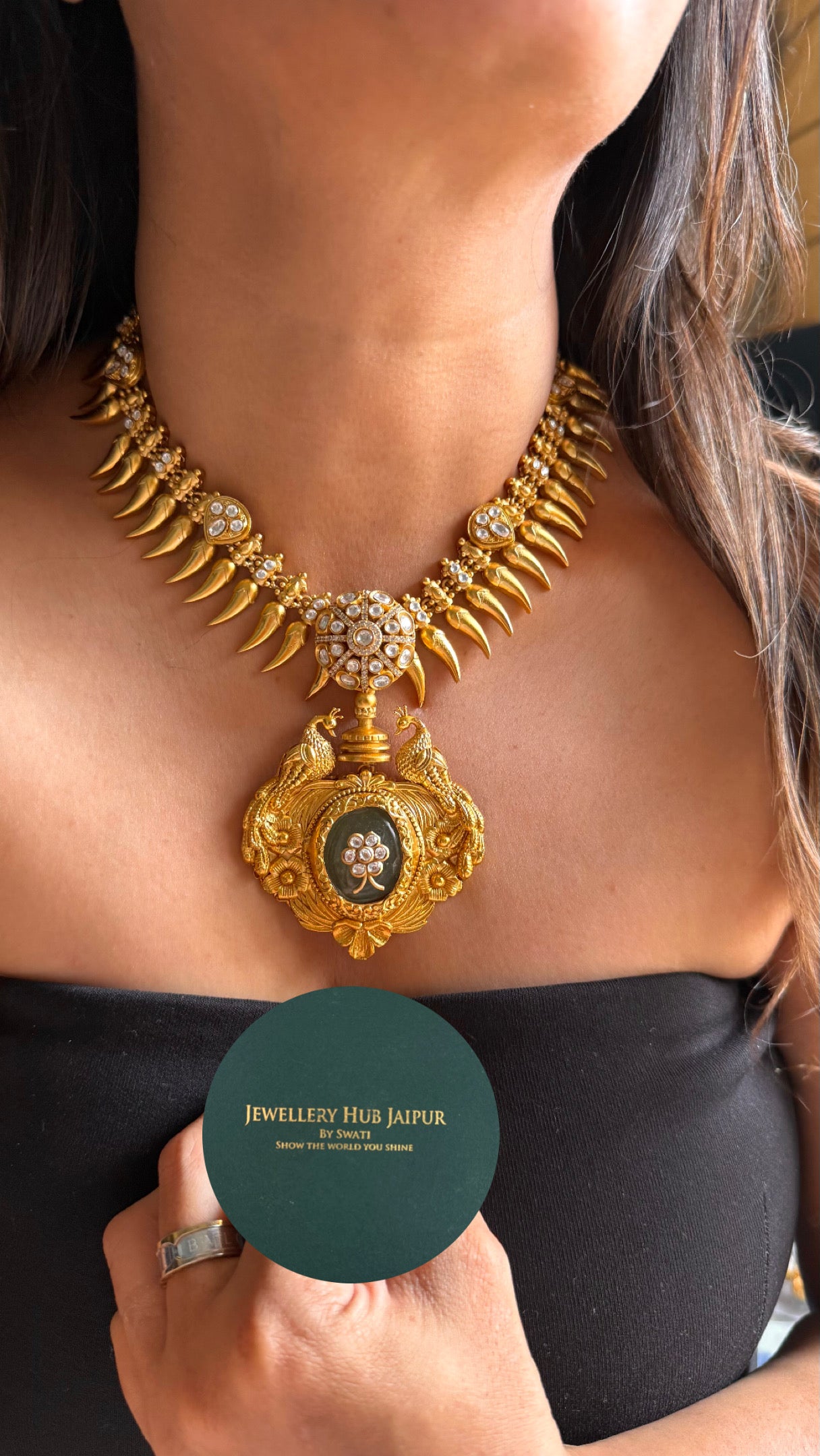 Swarna mayur kundan granite amrapali Necklace